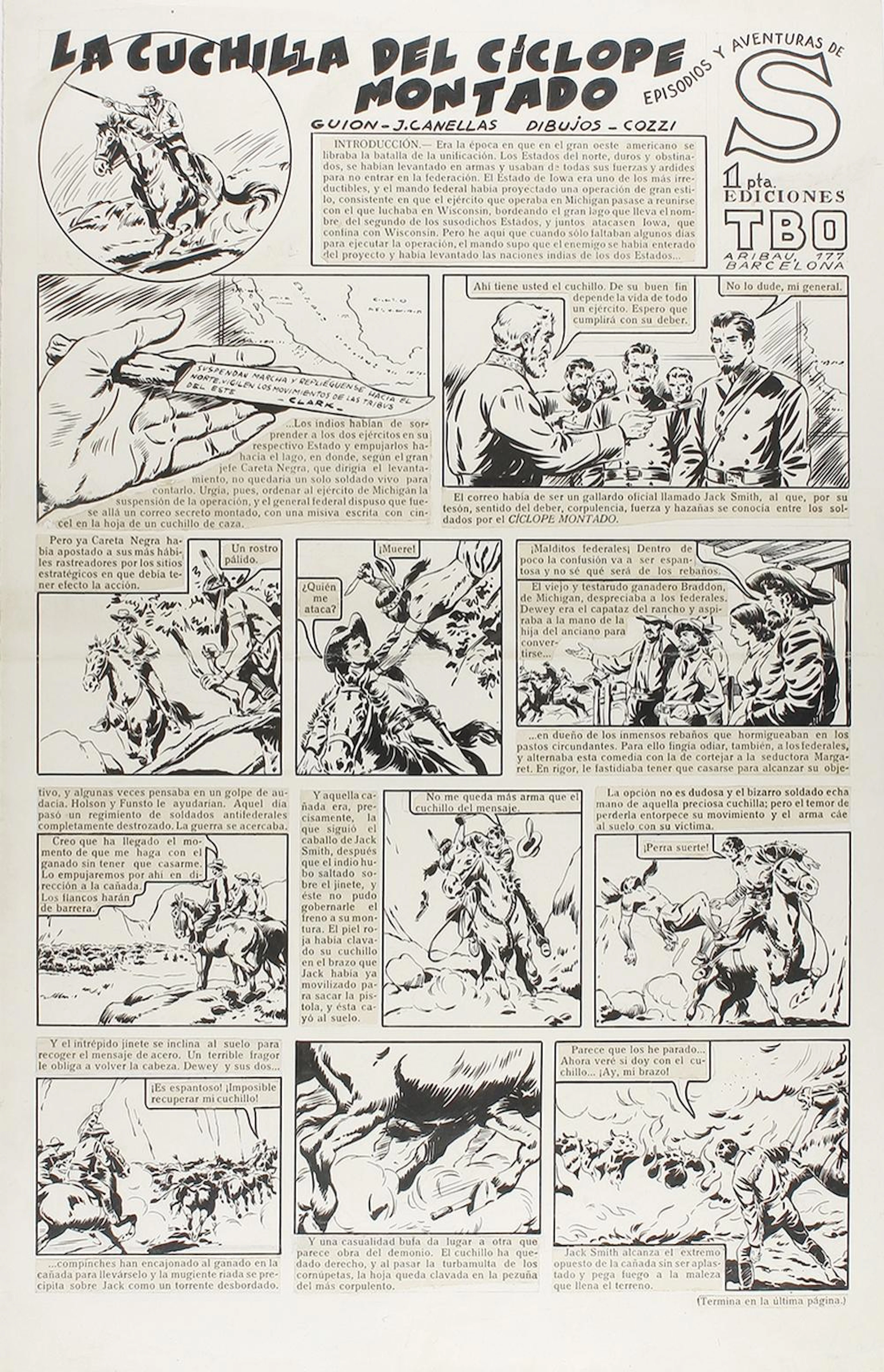 1946. ORIGINAL ARTÍSTICO: (CÓMIC). BUIGAS: TBO S. Arte Original de Athos Co