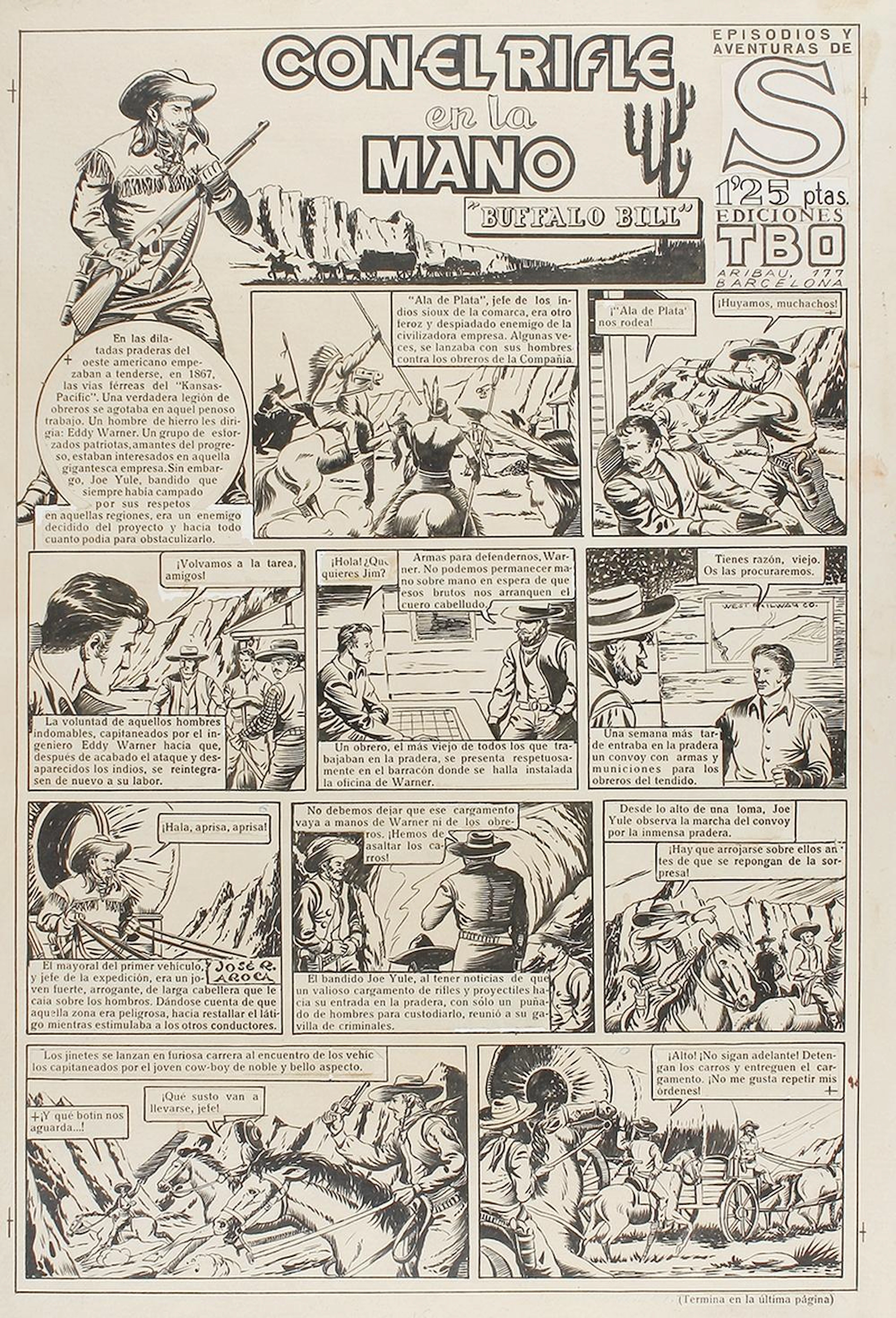 1946. ORIGINAL ARTÍSTICO: (CÓMIC). BUIGAS: TBO S. Arte Original de José R.