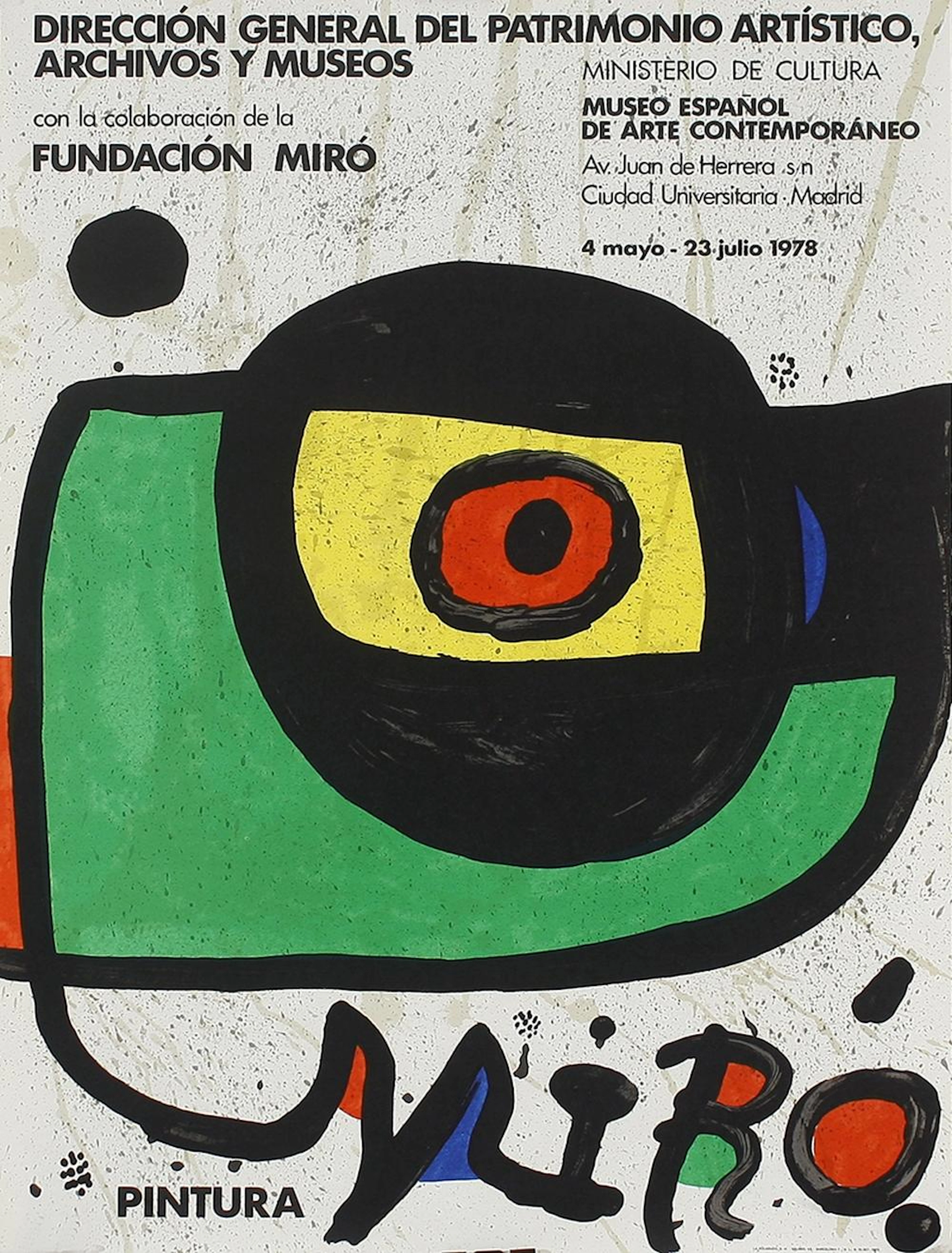1978. CARTEL: (ARTE-MIRÓ). MIRÓ, JOAN:. DIRECCIÓN GENERAL DEL PATRIMONIO AR