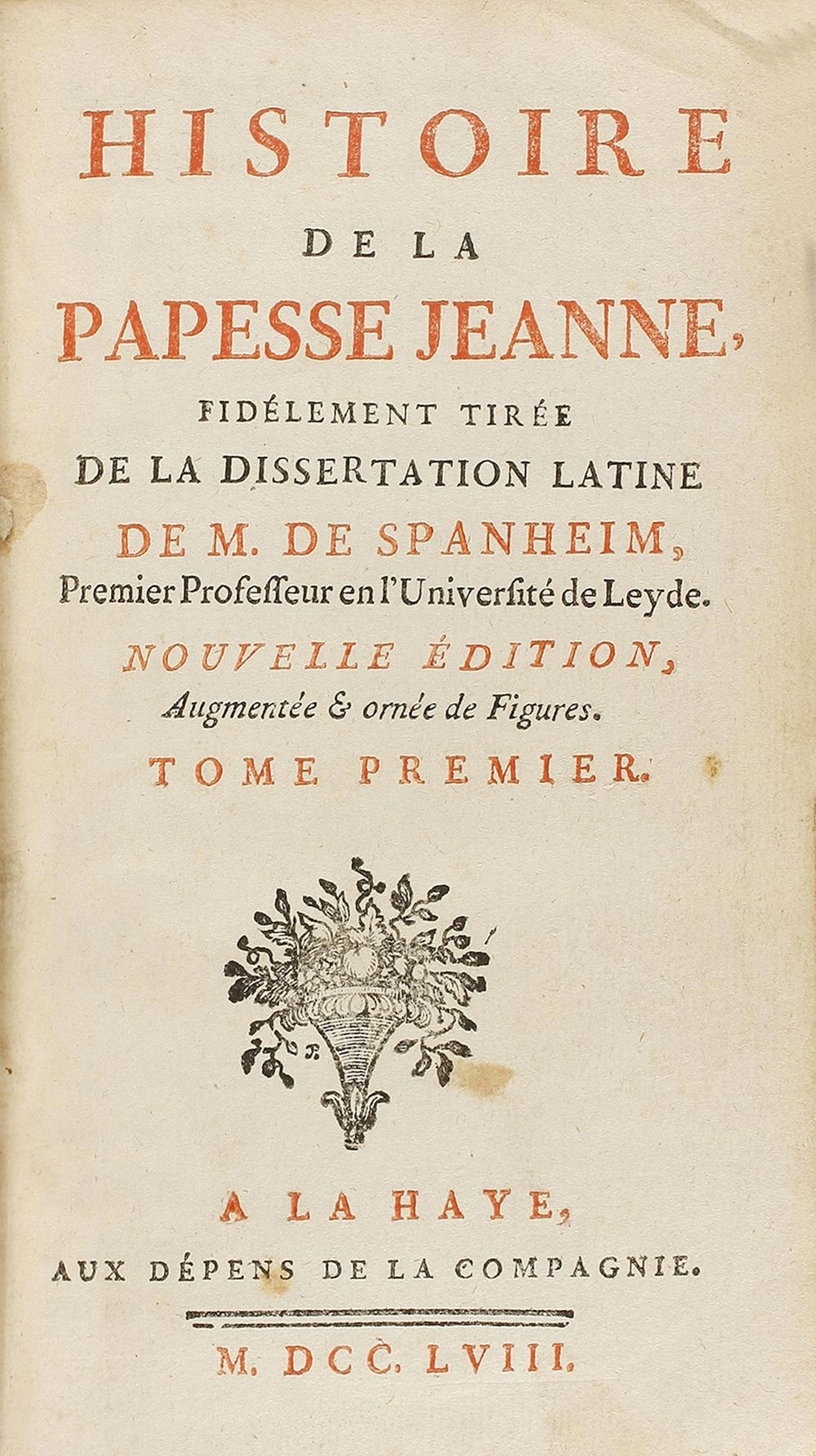 1758. LIBRO: (HISTORIA). SPANHEIM, M. DE: HISTOIRE?