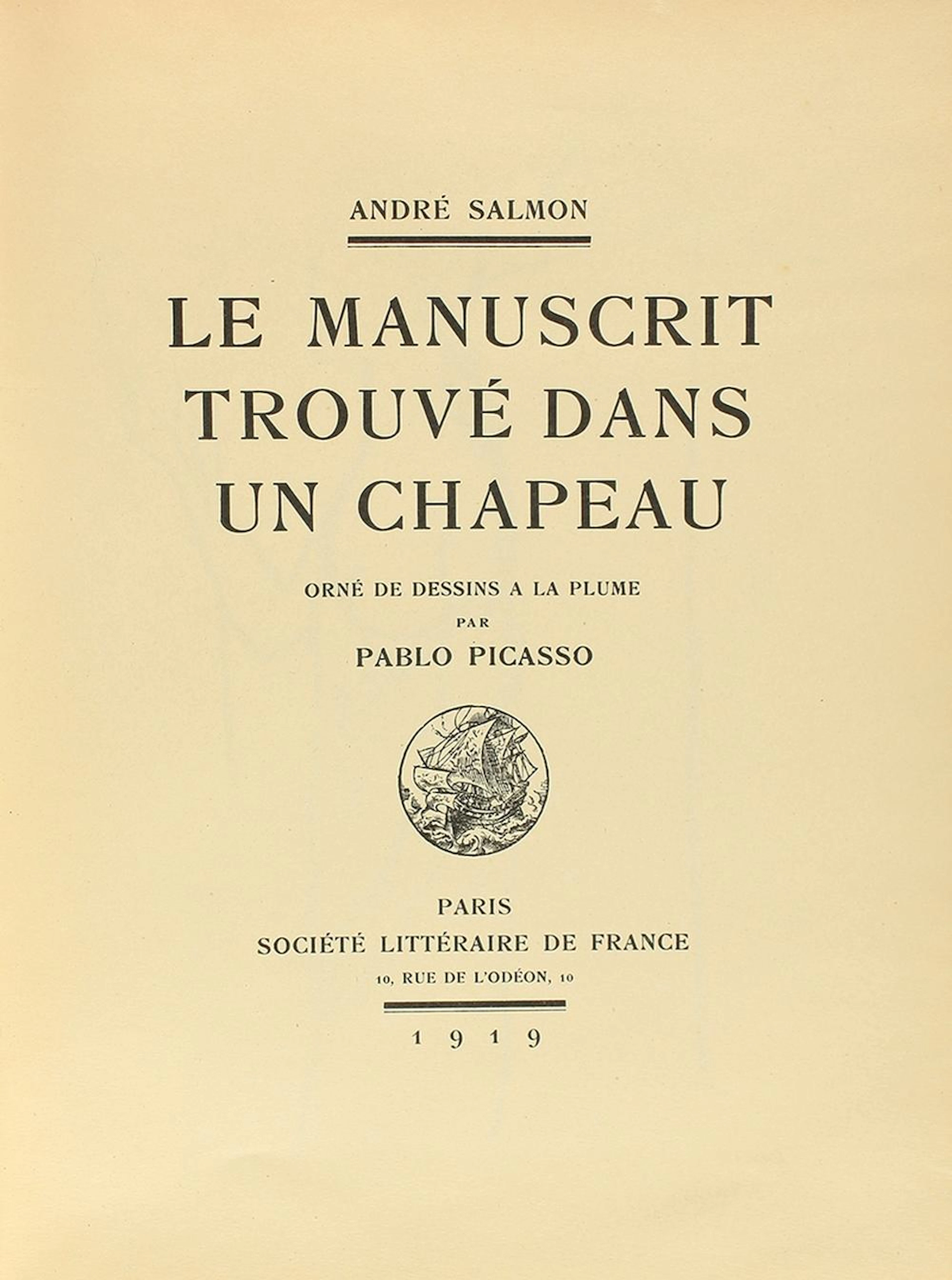 1919. LIBRO: (SURREALISMO). SALMON, ANDRÉ: LE MANU?