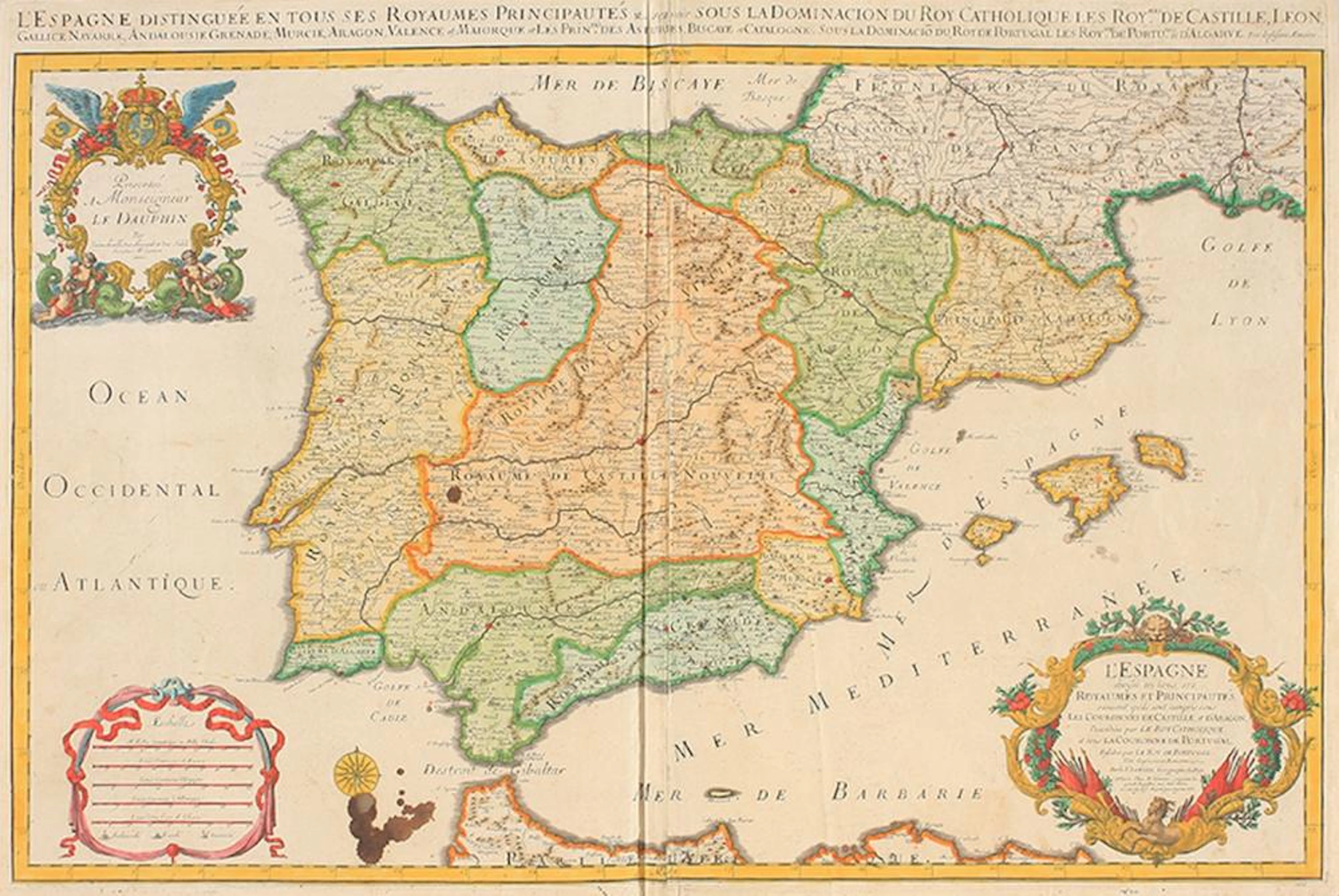 1672. MAPA: (PENÍNSULA IBÉRICA). SANSON; JAILLOT, ?