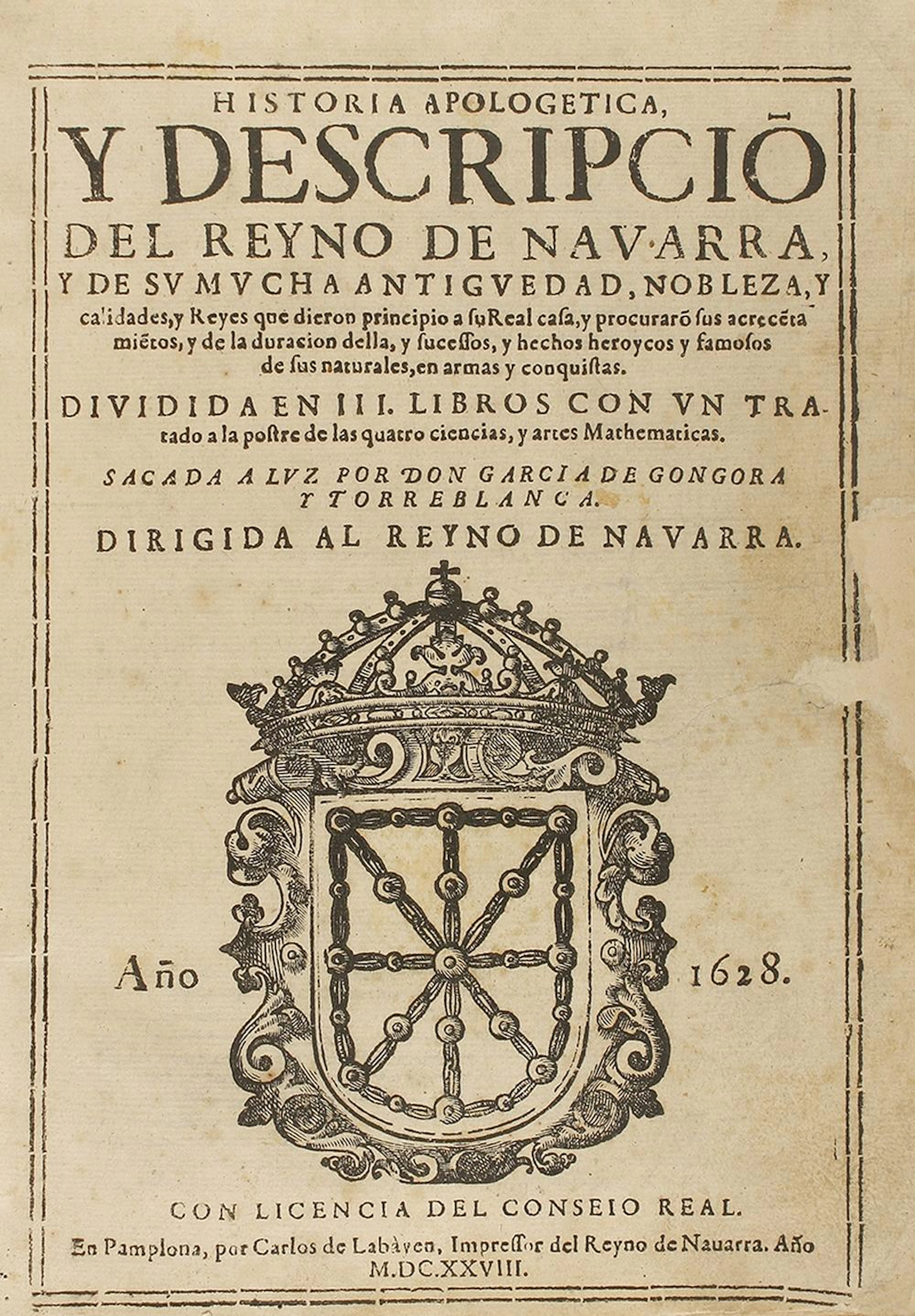 1628. LIBRO: (HISTORIA-NAVARRA). GONGORA Y TORREBL?