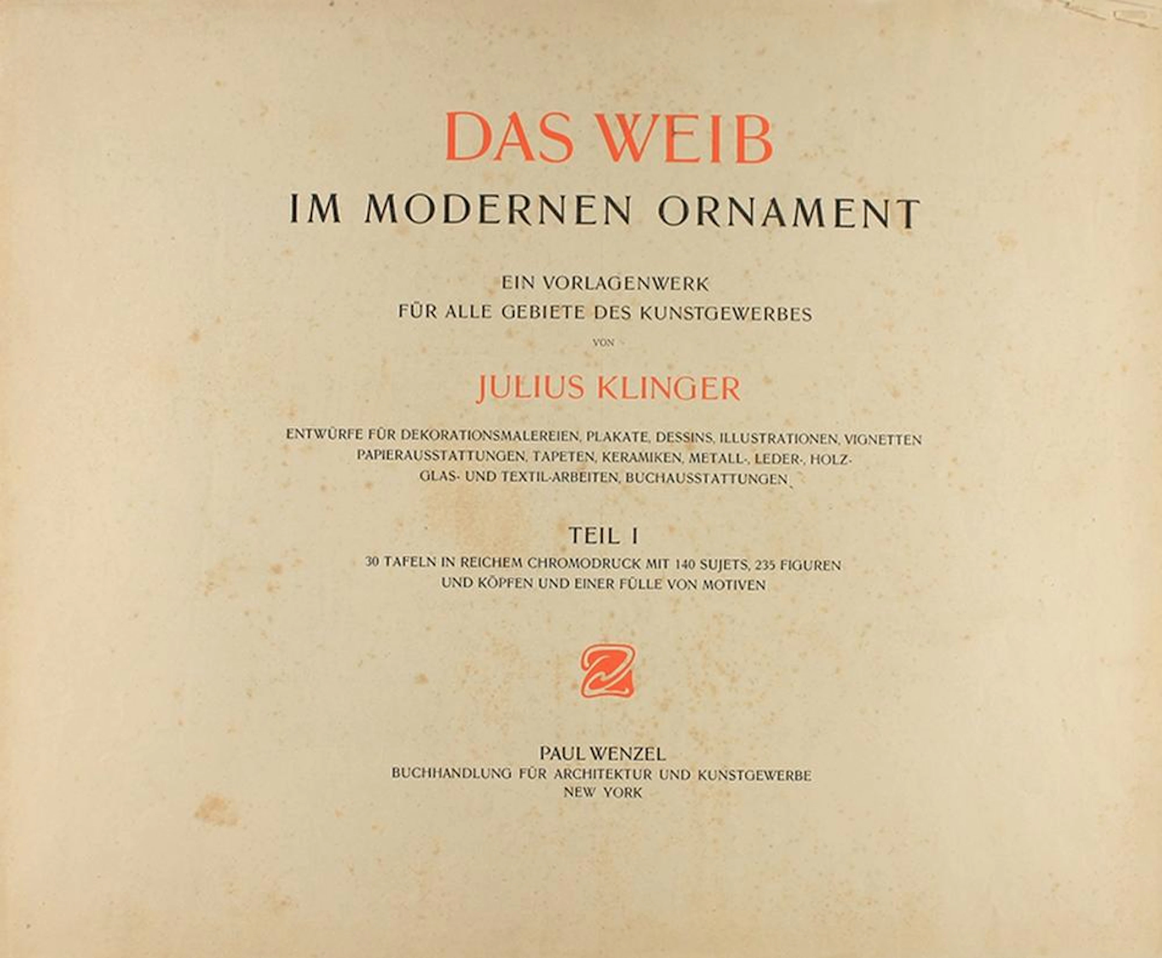 1900 ca. LIBRO: (ARTE-MODERNISMO). KLINGER, JULIUS?