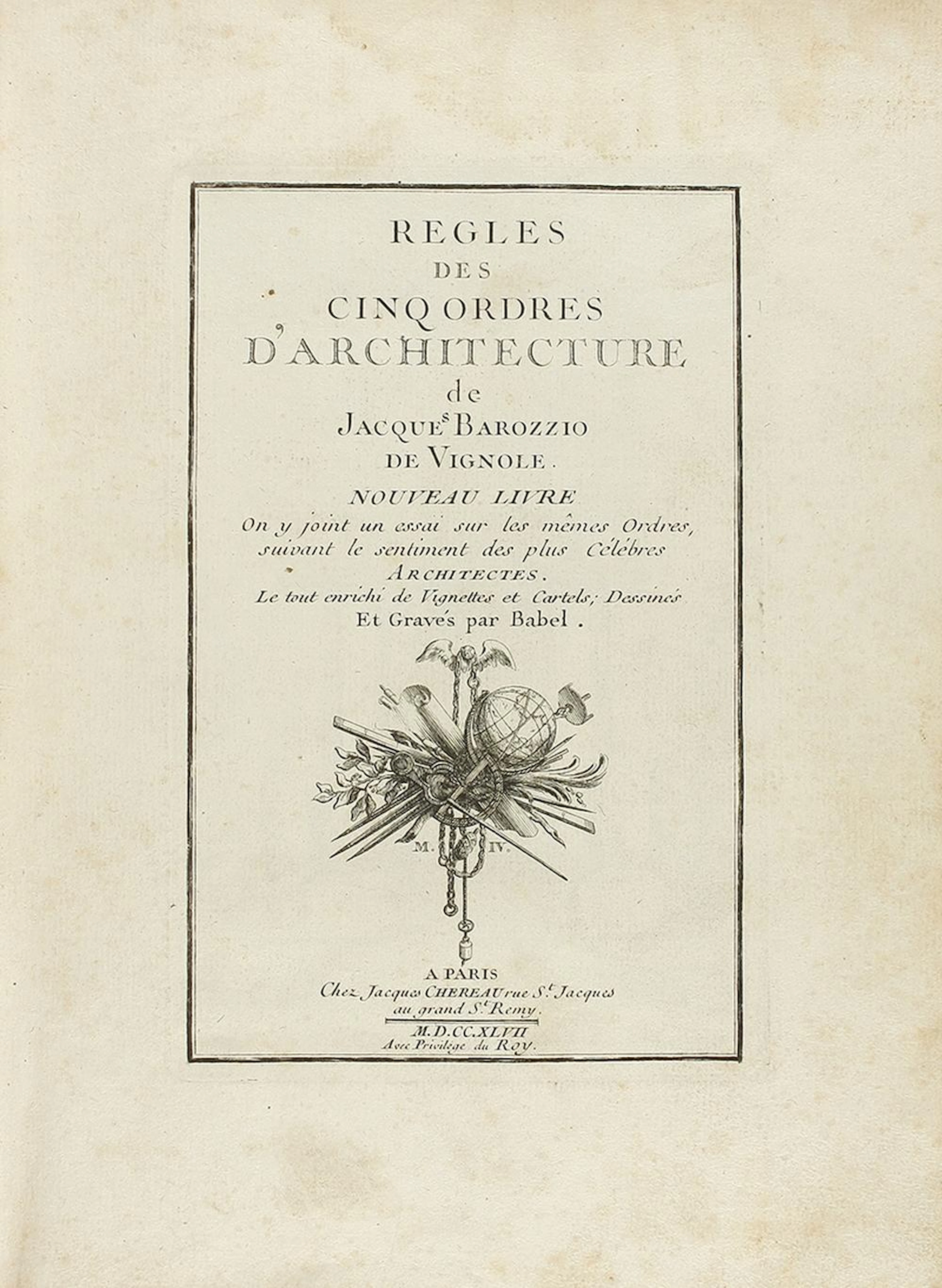 1747. LIBRO: (ARQUITECTURA). BAROZZIO DE VIGNOLE, ?