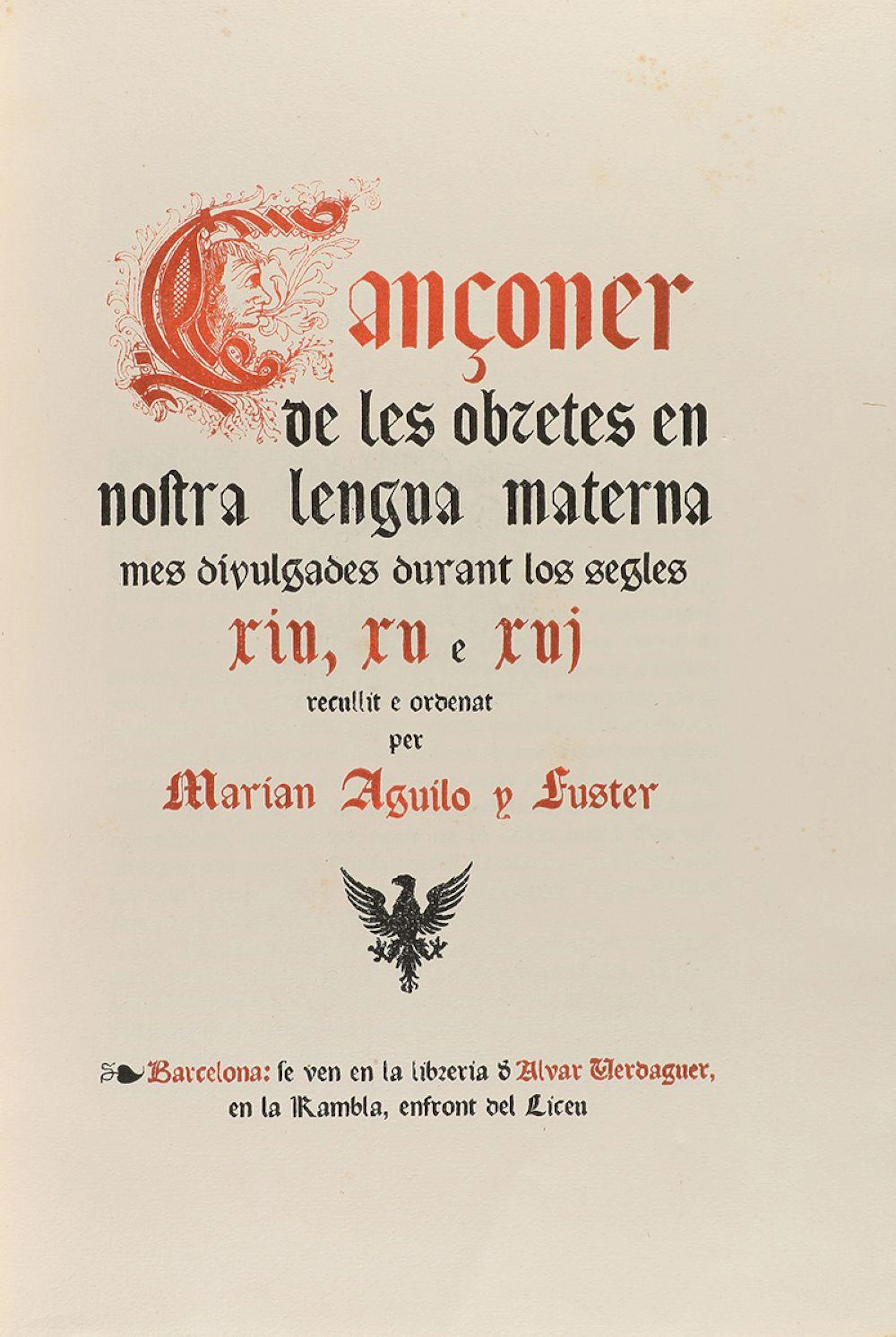 1873-1900. LIBRO: (BIBLIOFILIA). AGUILO Y FUSTER, ?