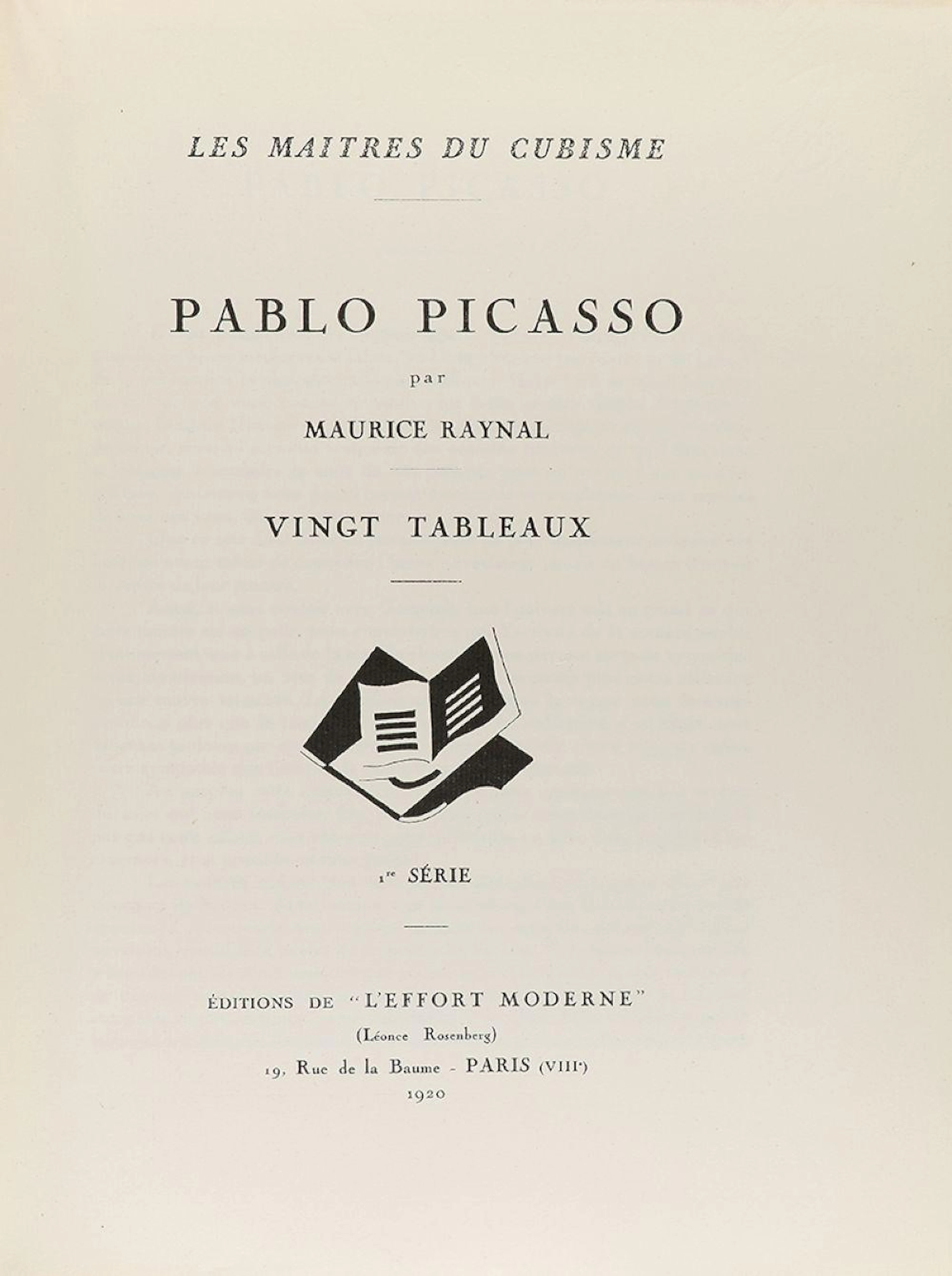 1920. LIBRO: (ARTE-PICASSO). RAYNAL, MAURICE:. LES?