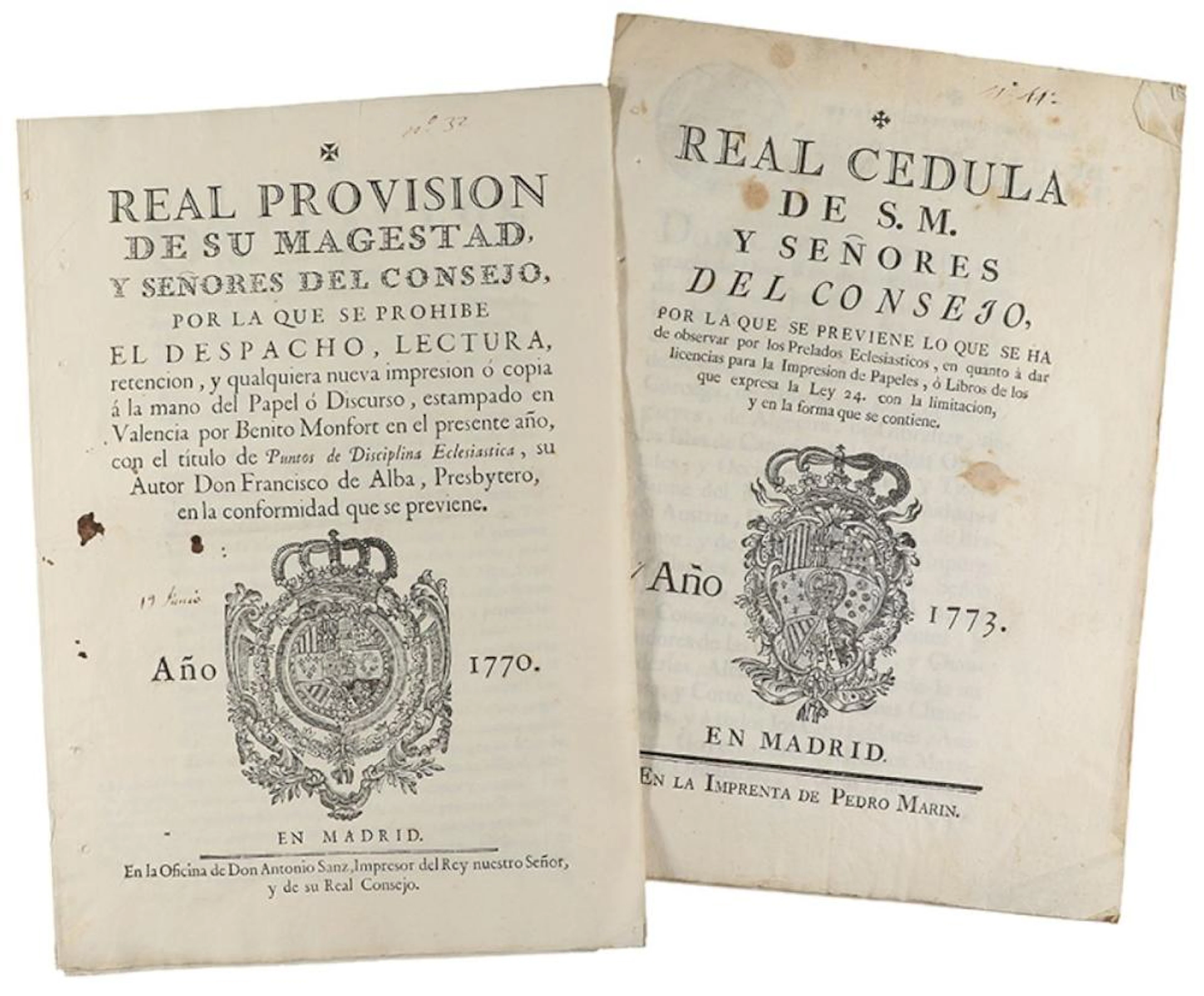 1770. FOLLETO: (PROVISIÓN- IMPRENTA). REAL PROVISI?