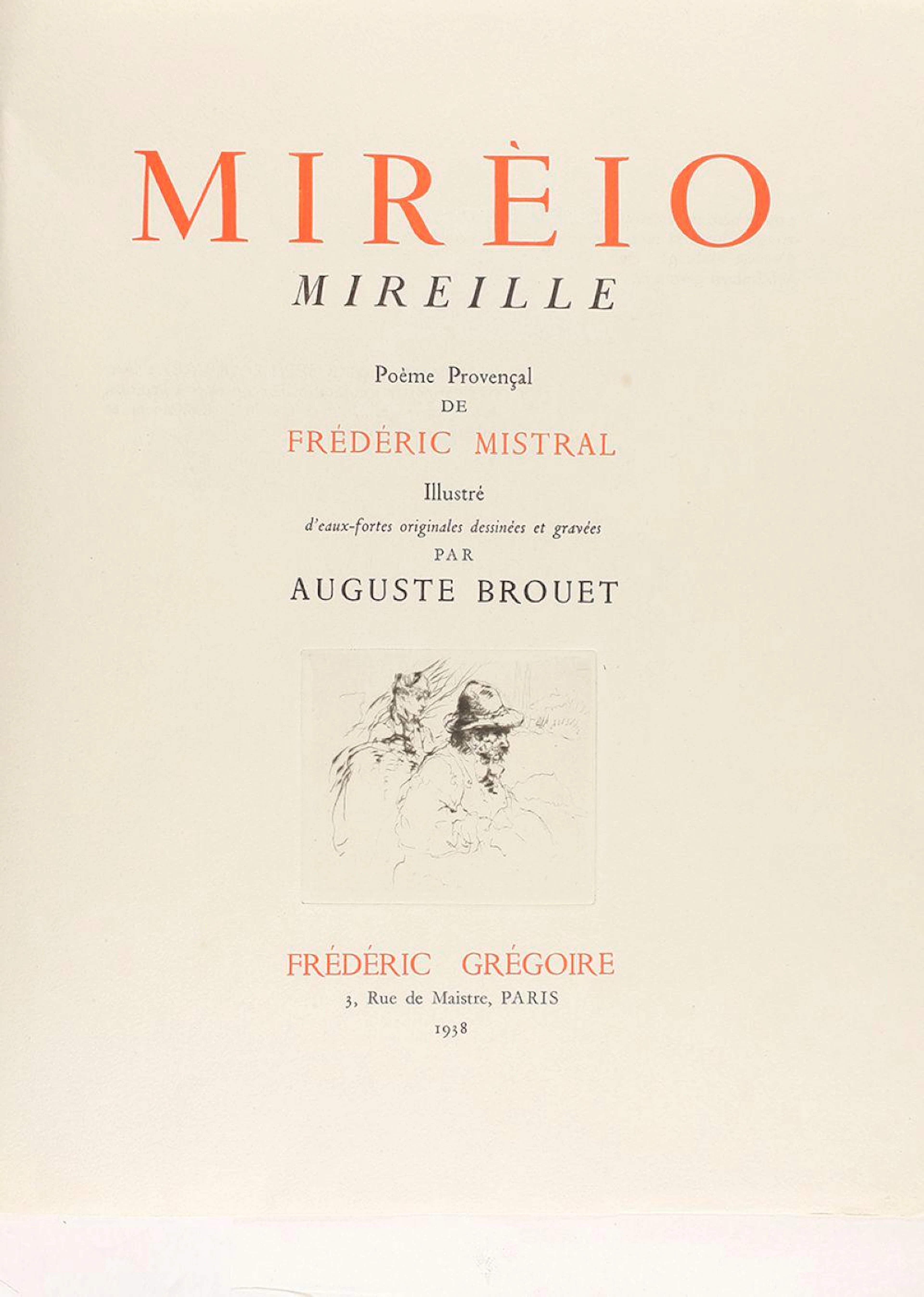 1938. LIBRO: (BIBLIOFILIA-ARTE). MISTRAL, FRÉDÉRIC?