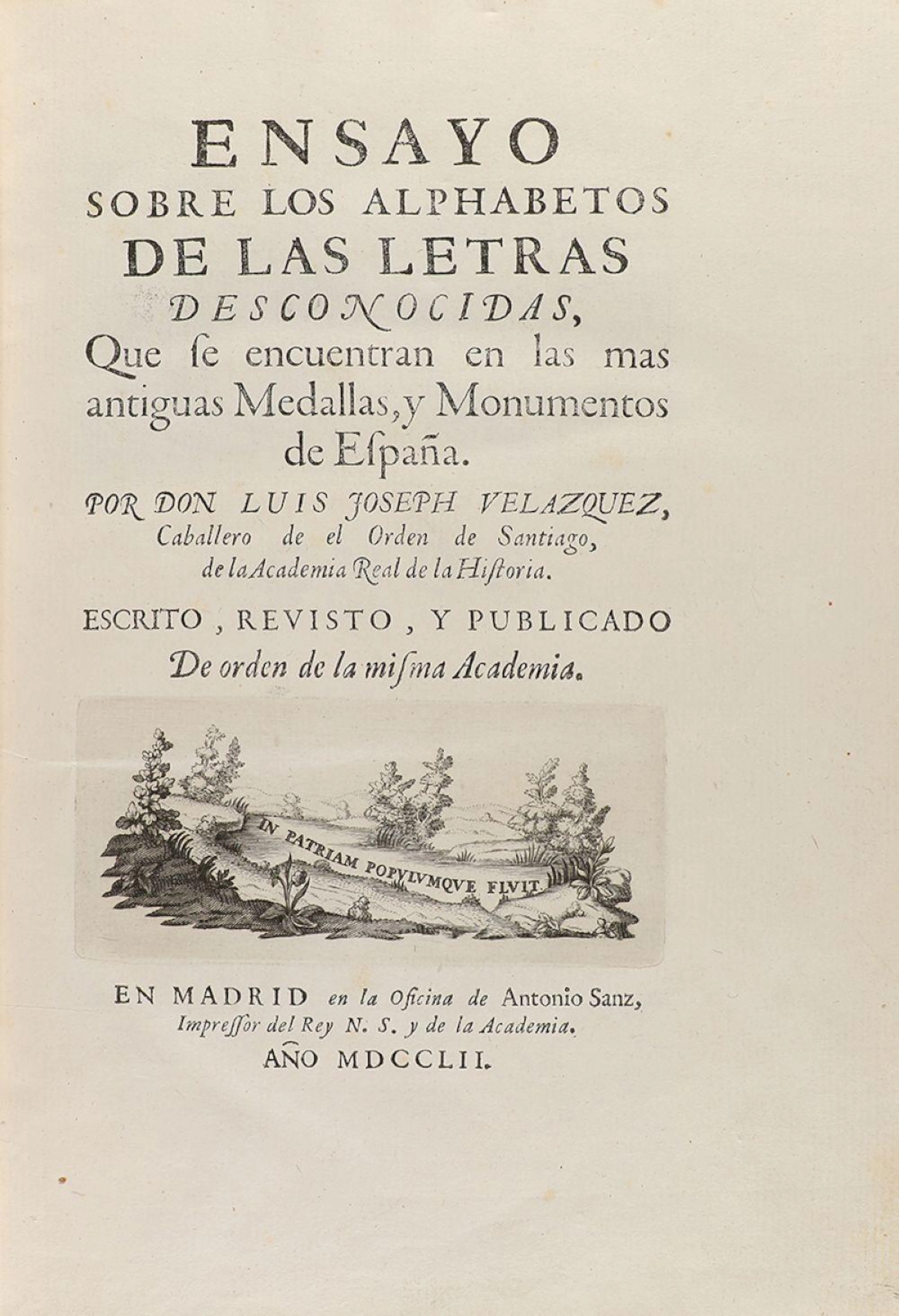 1752. LIBRO: (CALIGRAFÍA). VELAZQUEZ, JOSEPH: ENSA?