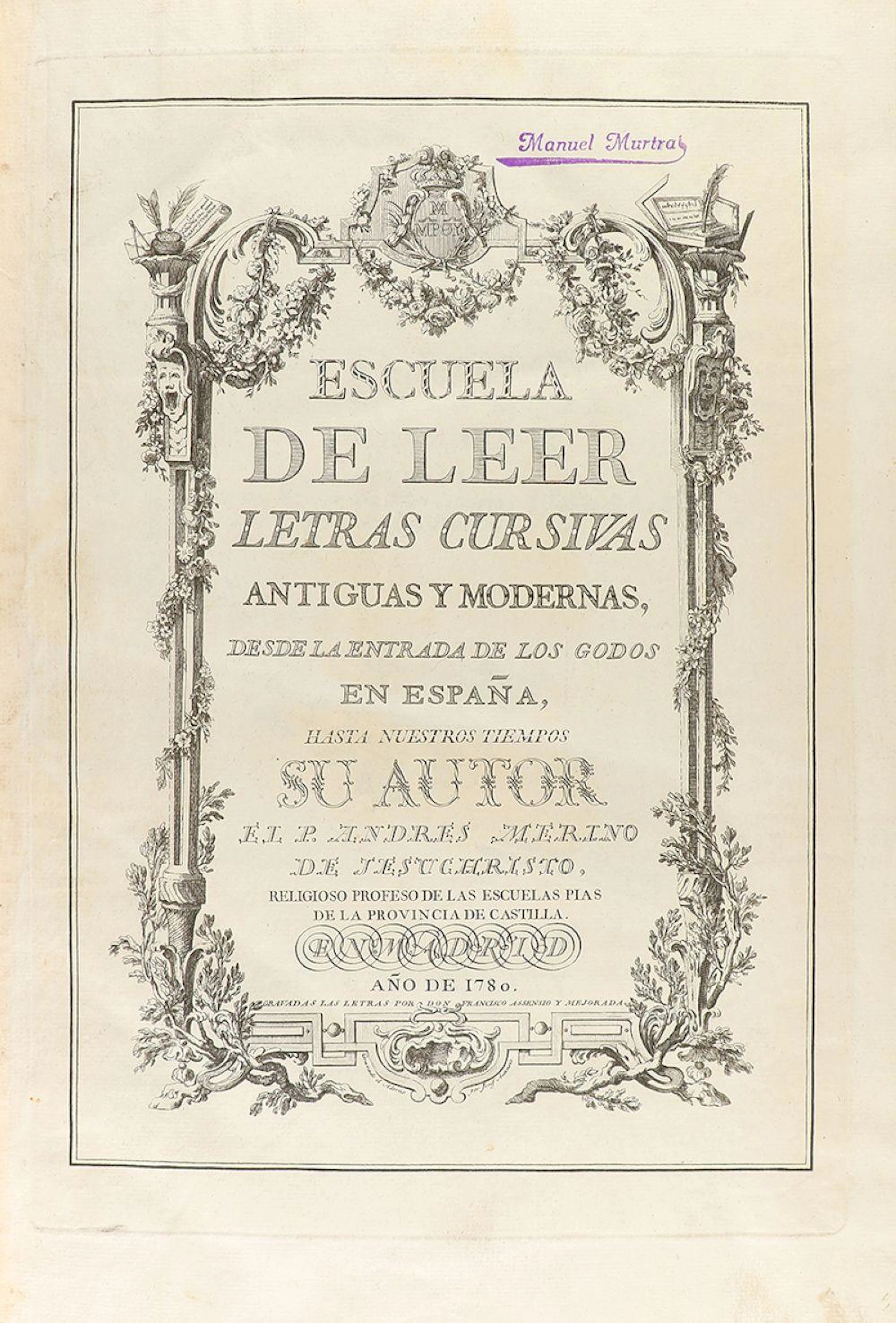 1780. LIBRO: (PALEOGRAFÍA). MERINO DE JESUCRISTO, ?