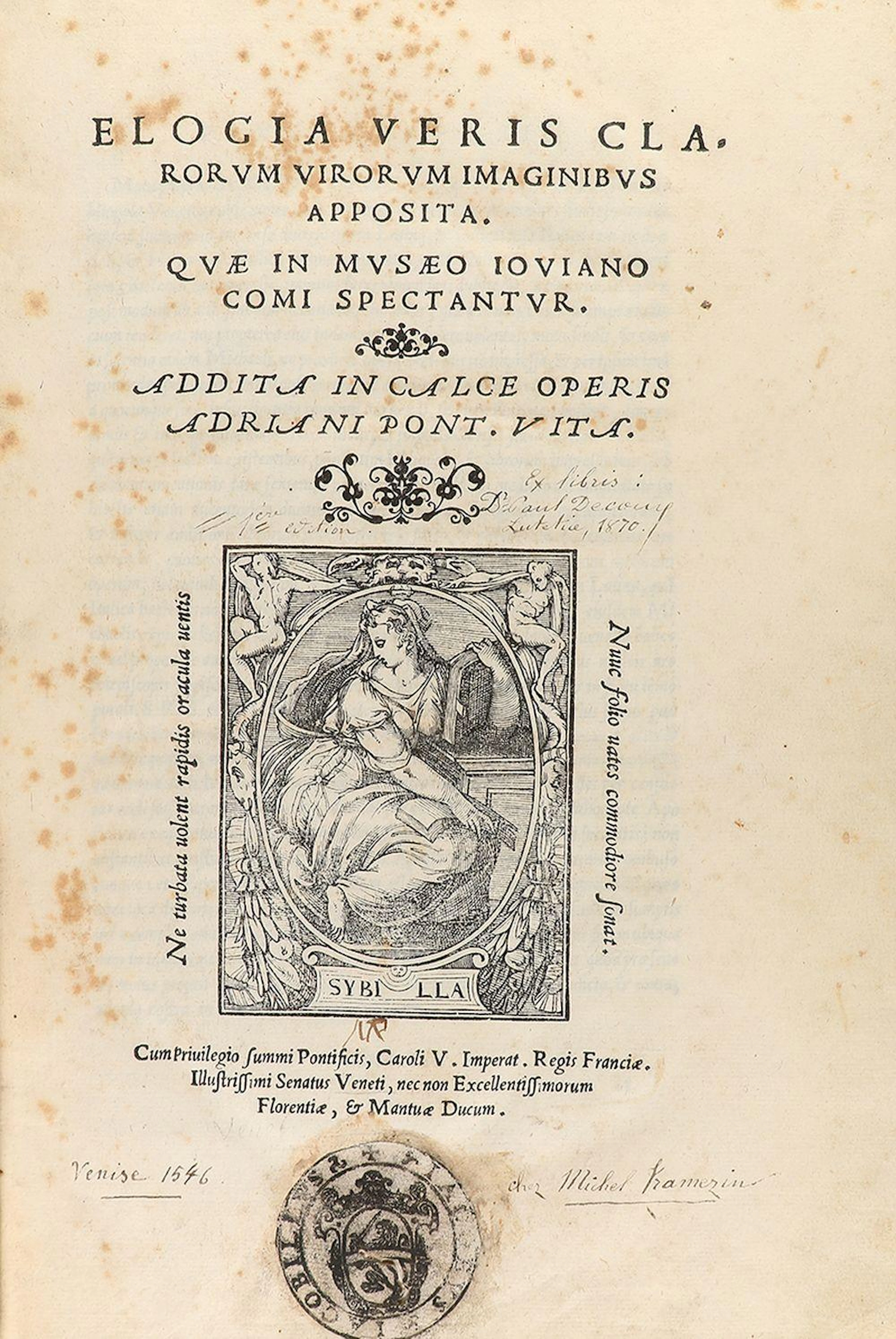 1546. LIBRO: (HISTORIA). GIOVIO (JOVIO) PAULUS: EL?