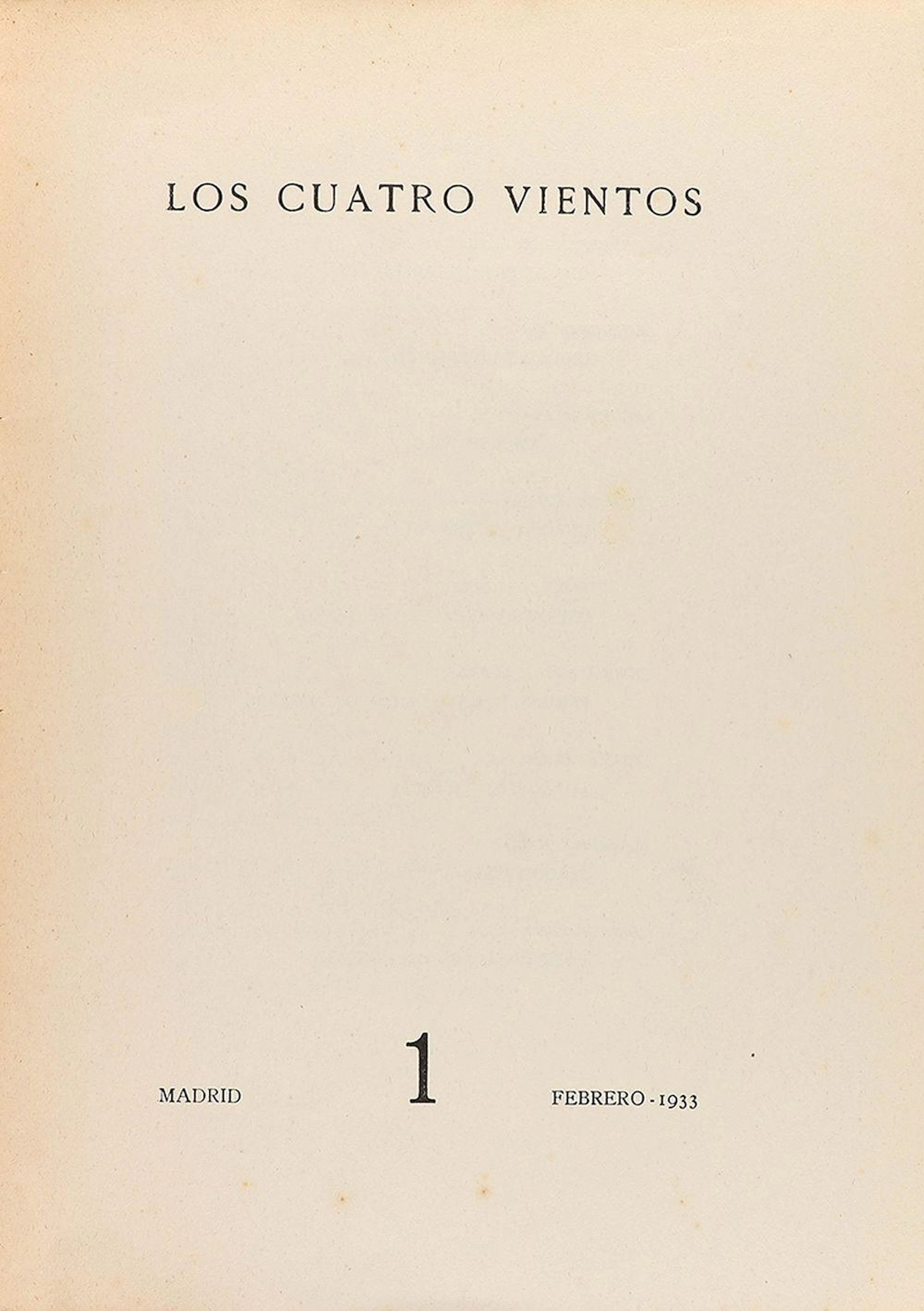 1933. REVISTA: LOS CUATRO VIENTOS. 1. Madrid: S. A?