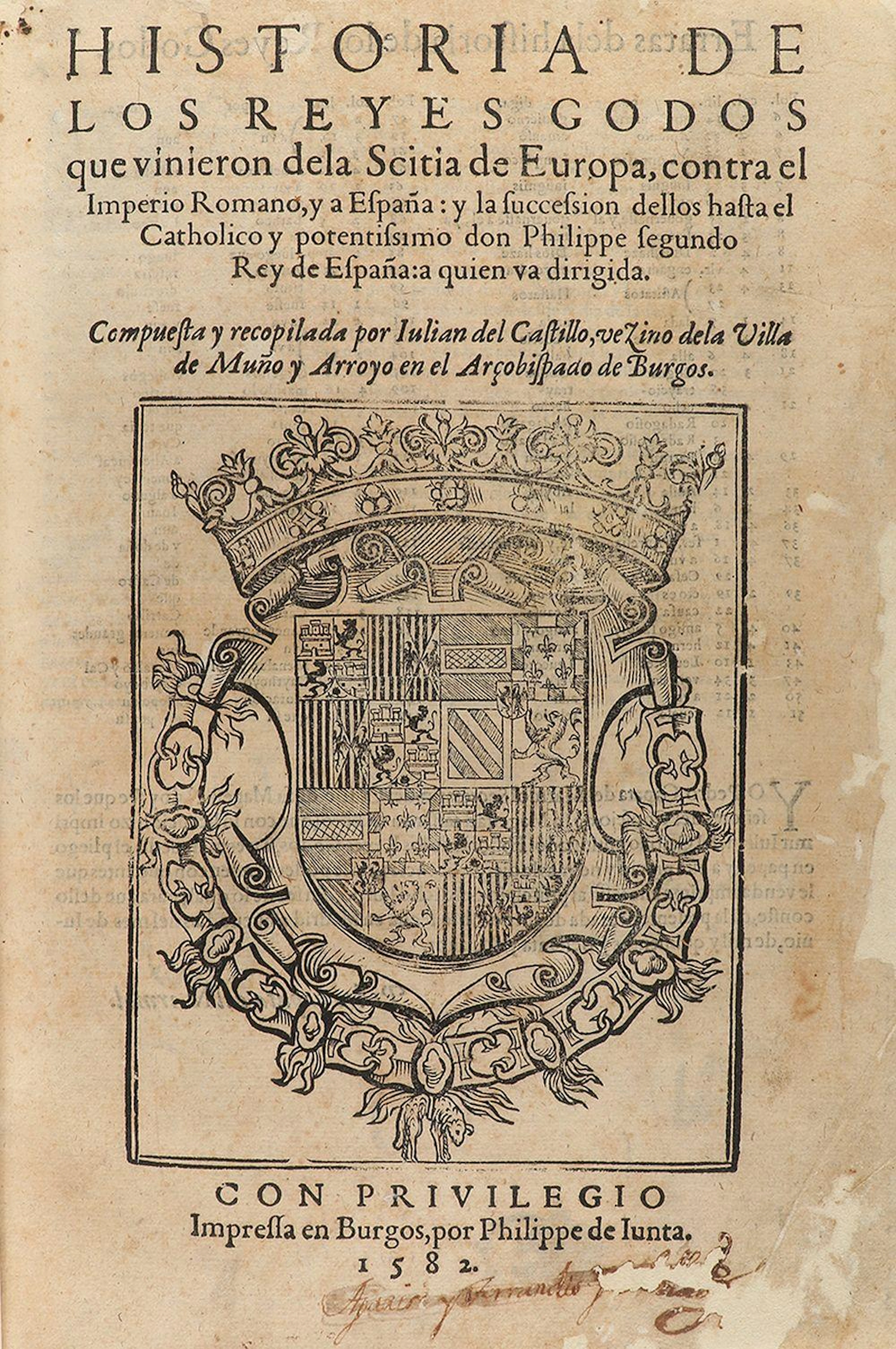 1582. LIBRO: (HISTORIA-ESPAÑA). CASTILLO, JULIAN D?