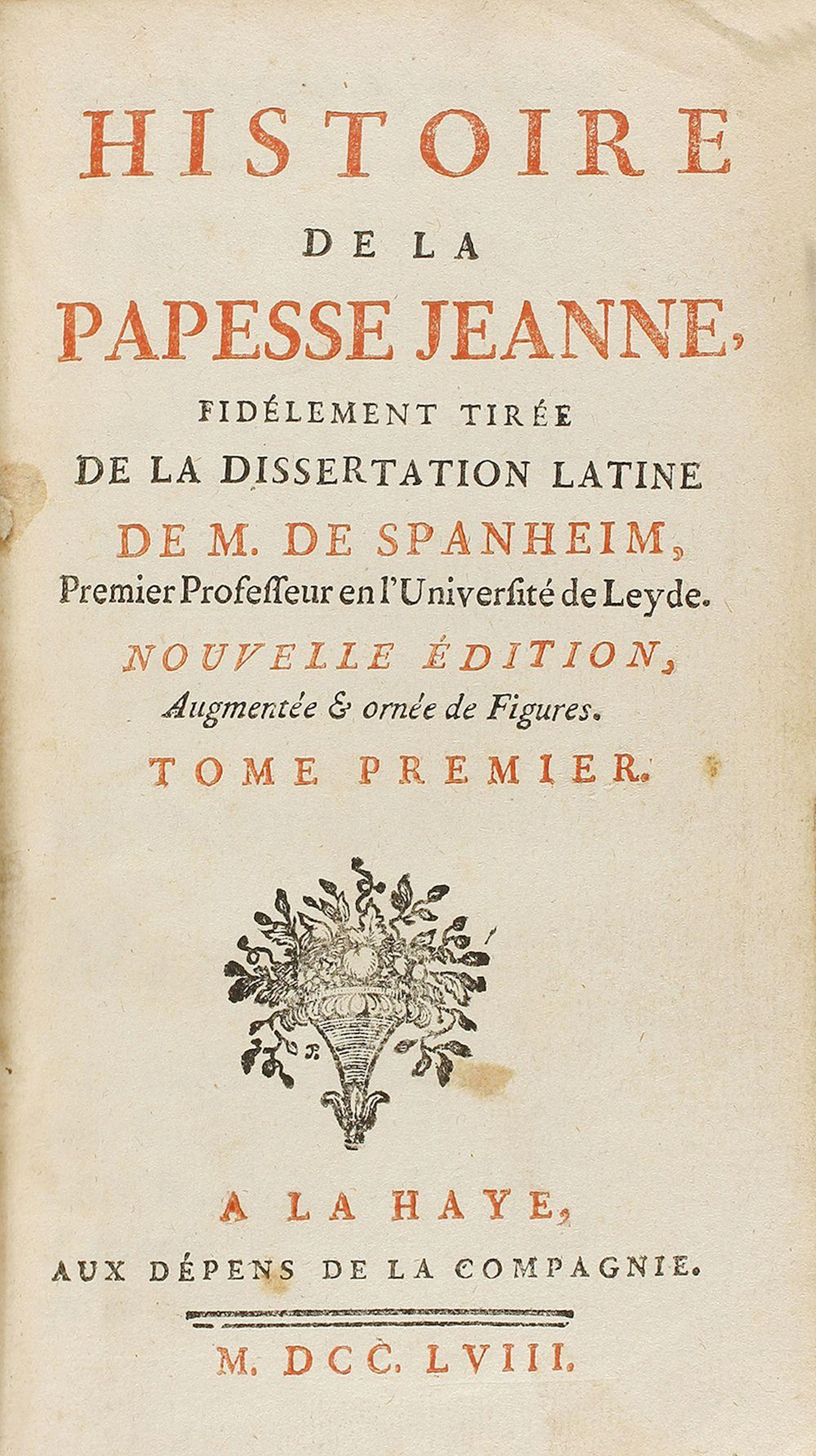 1758. LIBRO: (HISTORIA). SPANHEIM, M. DE: HISTOIRE?
