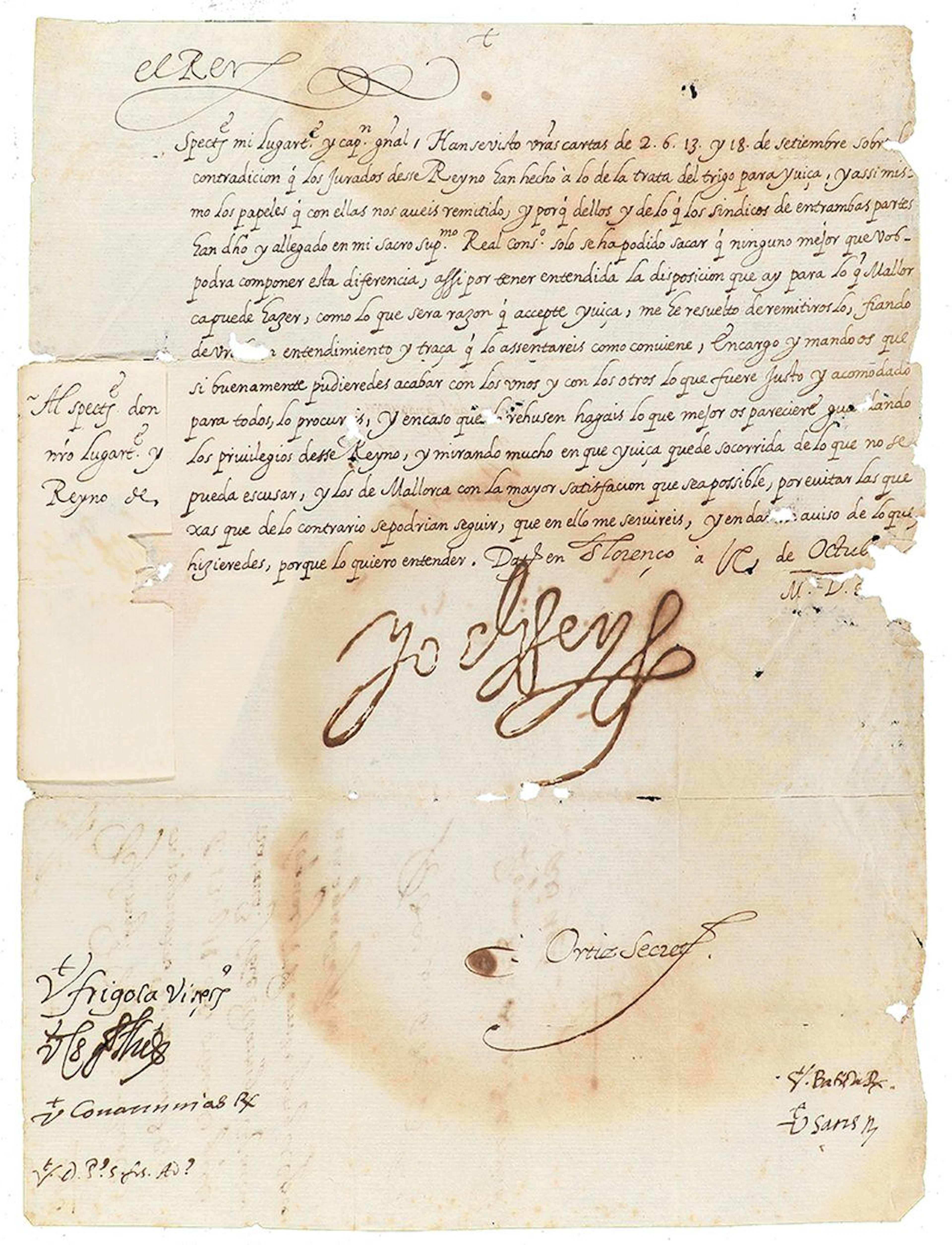 15[??]. MANUSCRITO: (FIRMA REAL-FELIPE II). CARTA ?