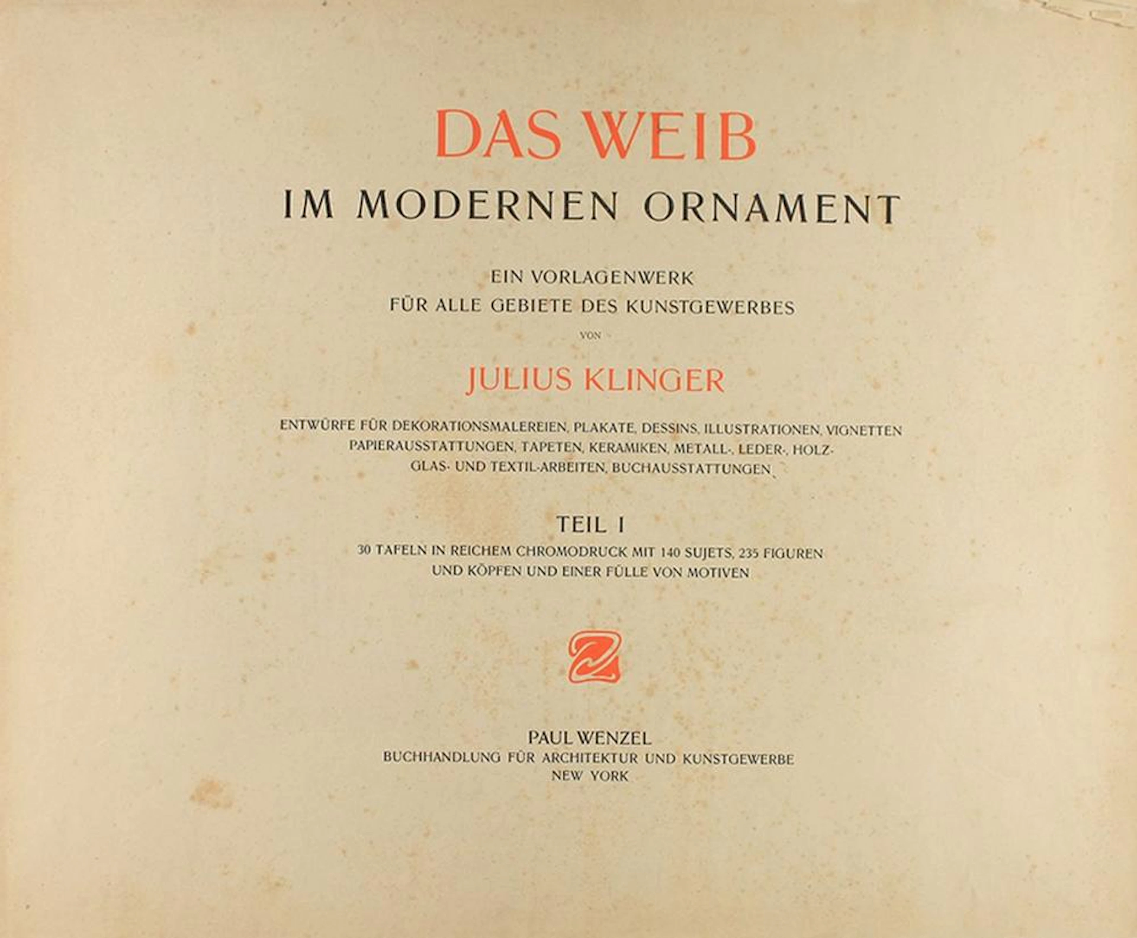 1900 ca. LIBRO: (ARTE-MODERNISMO). KLINGER, JULIUS?