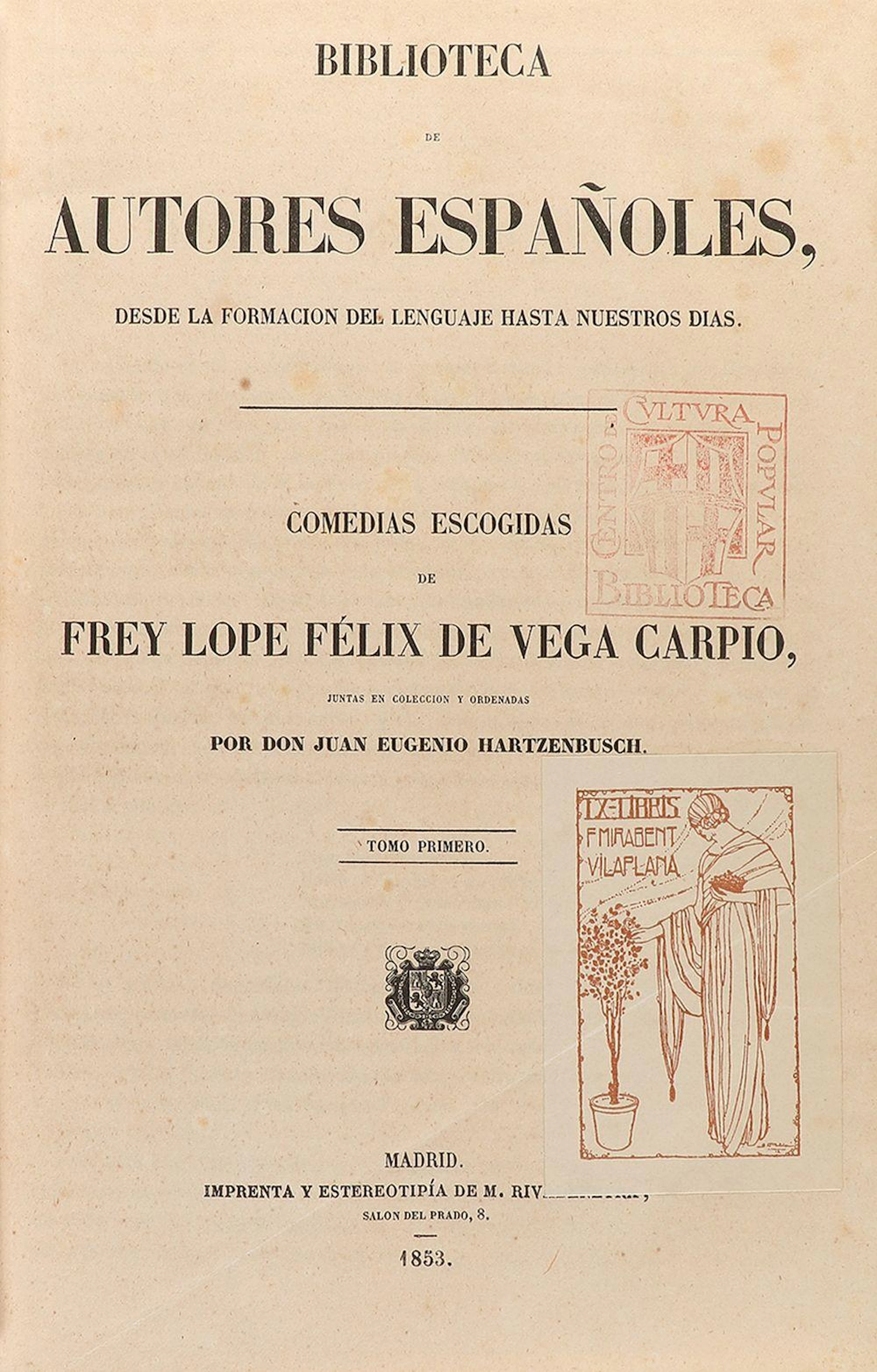 1853-1950. LIBRO: (LOTE CONJUNTO). VEGA, LOPE DE: ?
