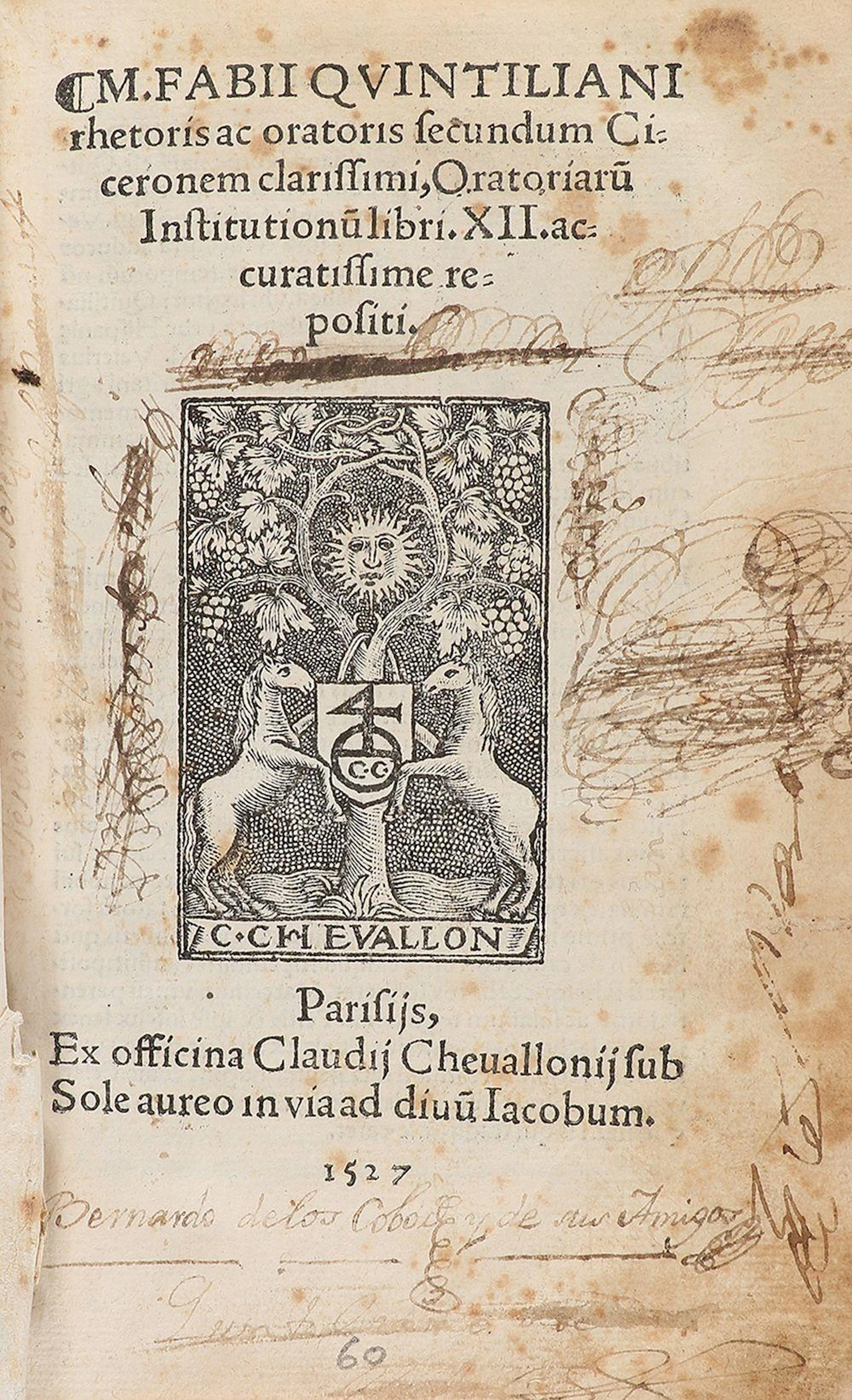 1527. LIBRO: (LITERATURA-CLÁSICA). QUINTILIANI, M.?