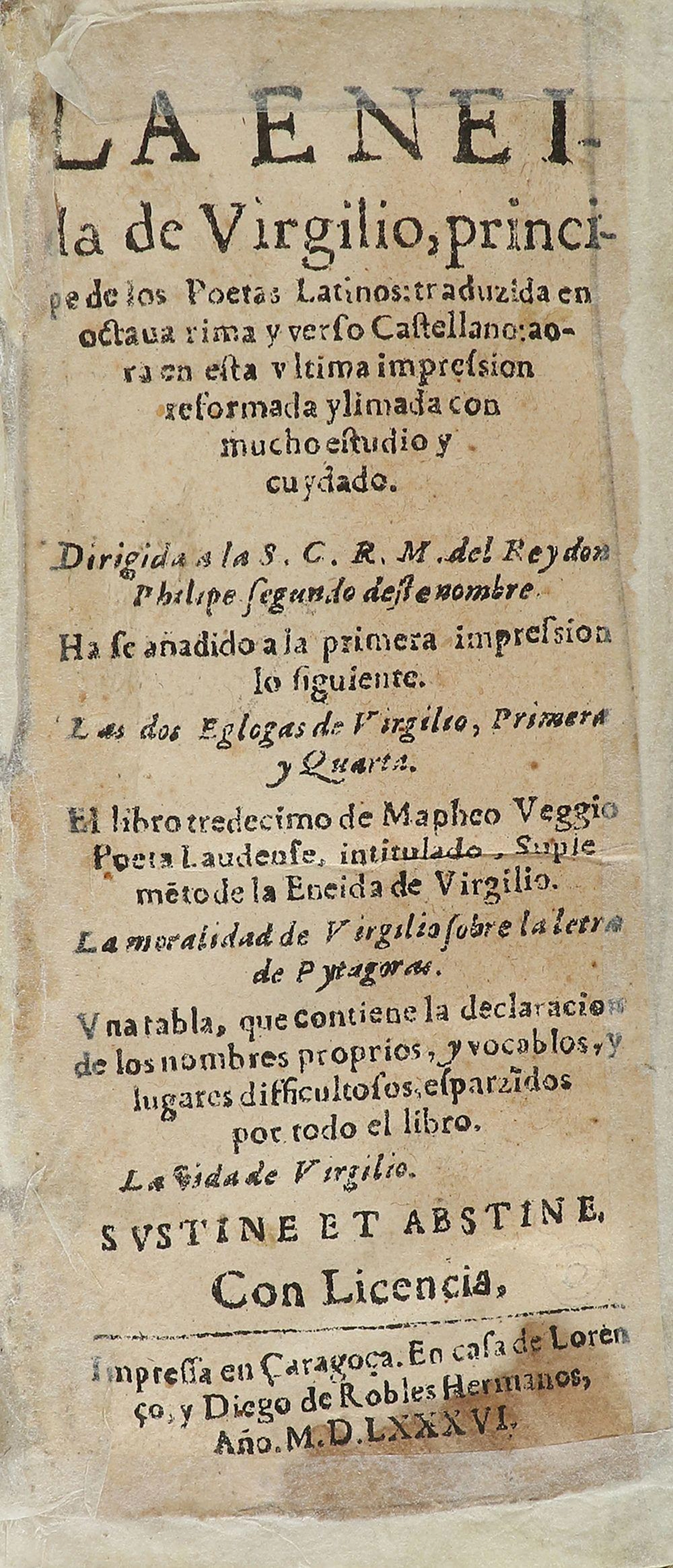 1586. LIBRO: (LITERATURA CLÁSICA). VIRGILIO MARON,?