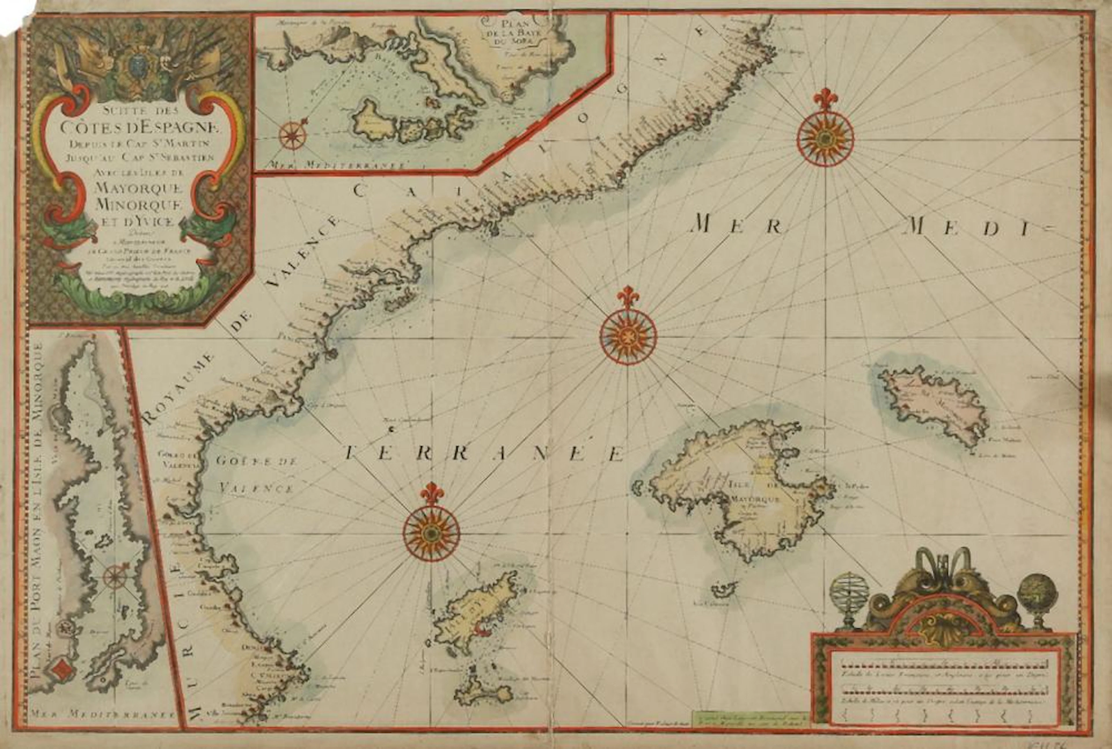 1725. MAPA: (CARTA NÁUTICA-BALEARES)