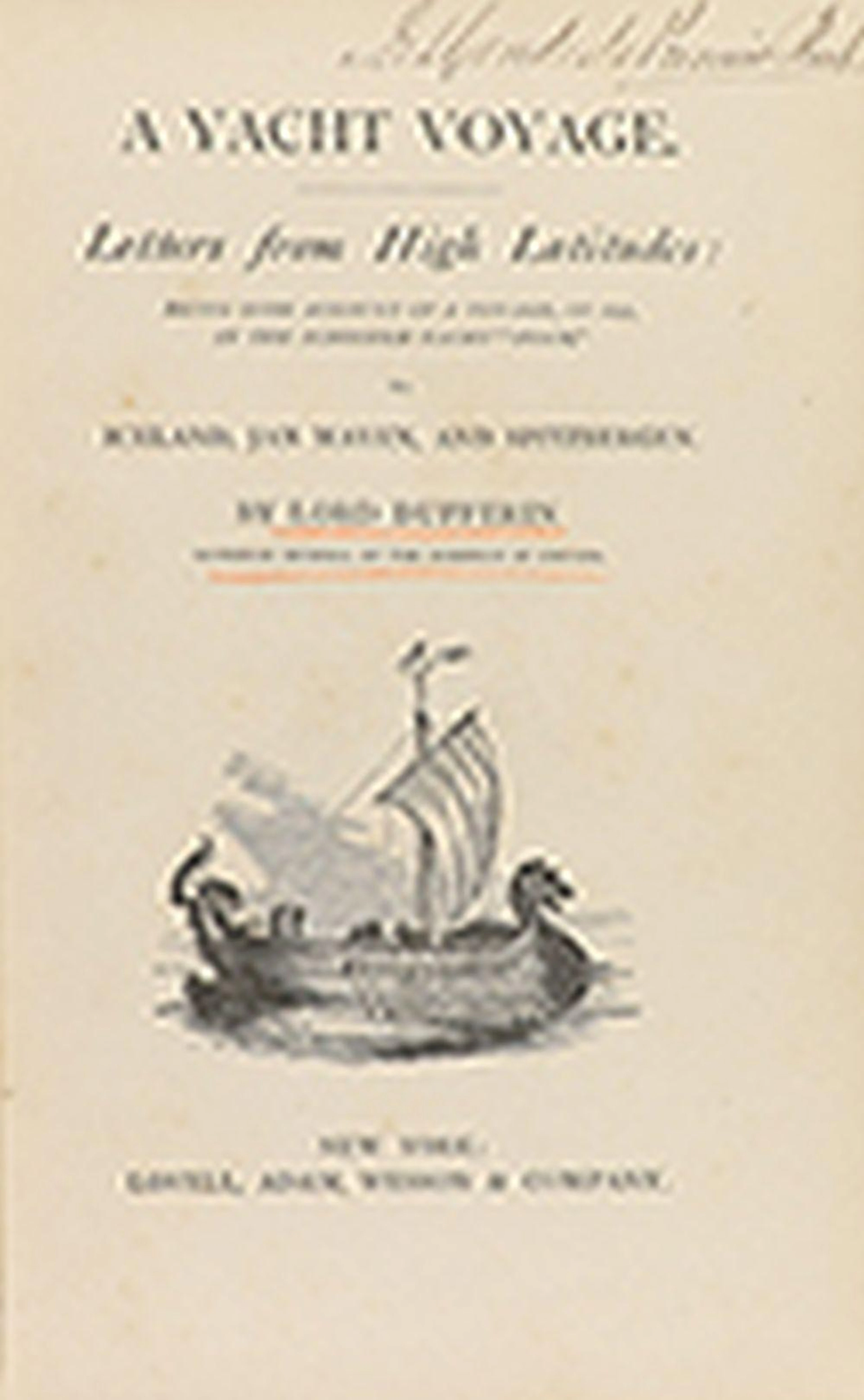 [1856]. LIBRO: (VIAJES). LORD DUFFERIN: A YACHT VOYAGE. Letters from high l