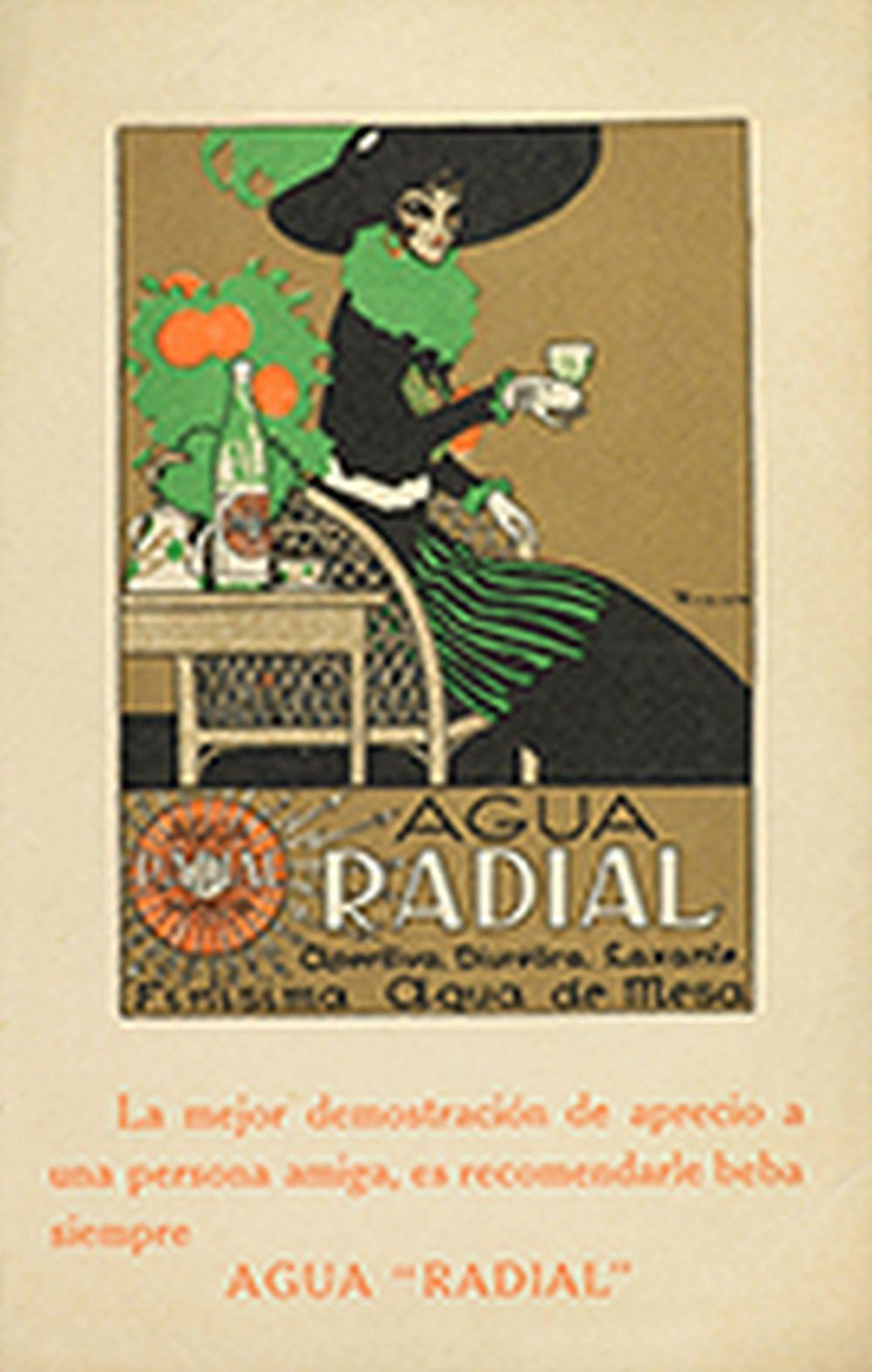 1910 ca. POSTALES: REQUENA: TARJETA PUBLICITARIA DE AGUA ´RADIAL´.