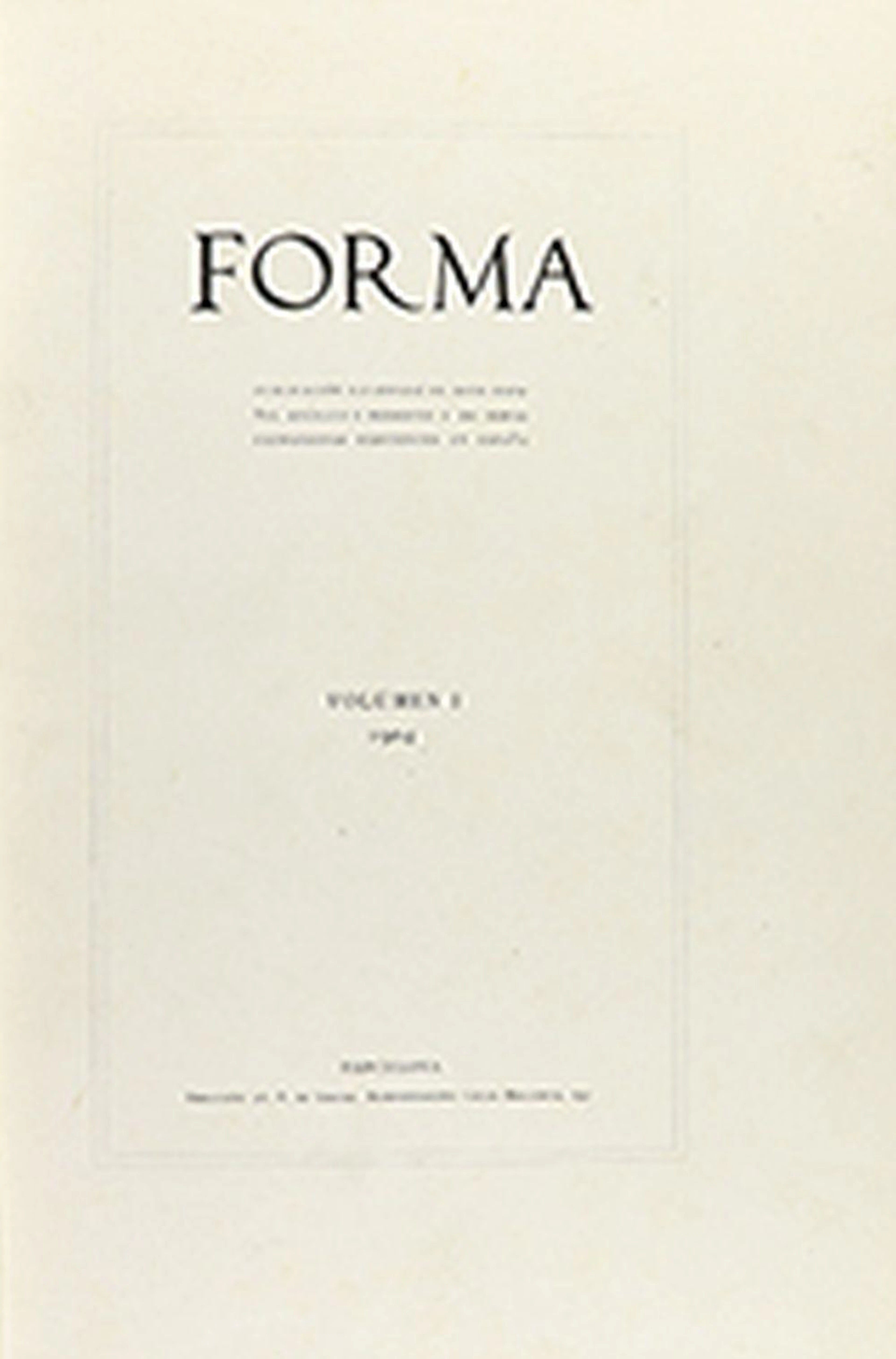 1905-1906. REVISTA: (ARTE). FORMA 1904-1907. Publicación ilustrada de arte