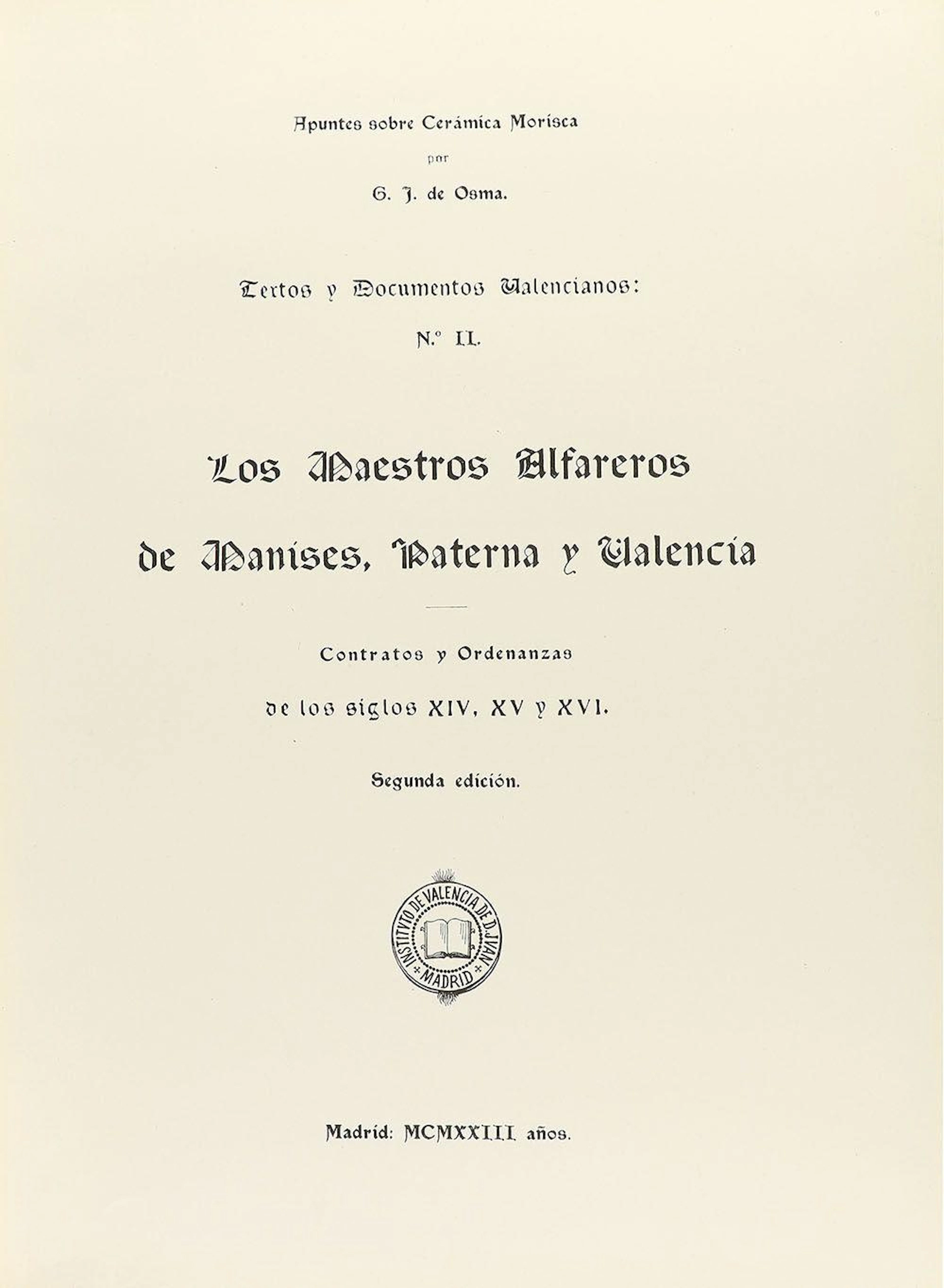 1823. LIBRO: (CERÁMICA)