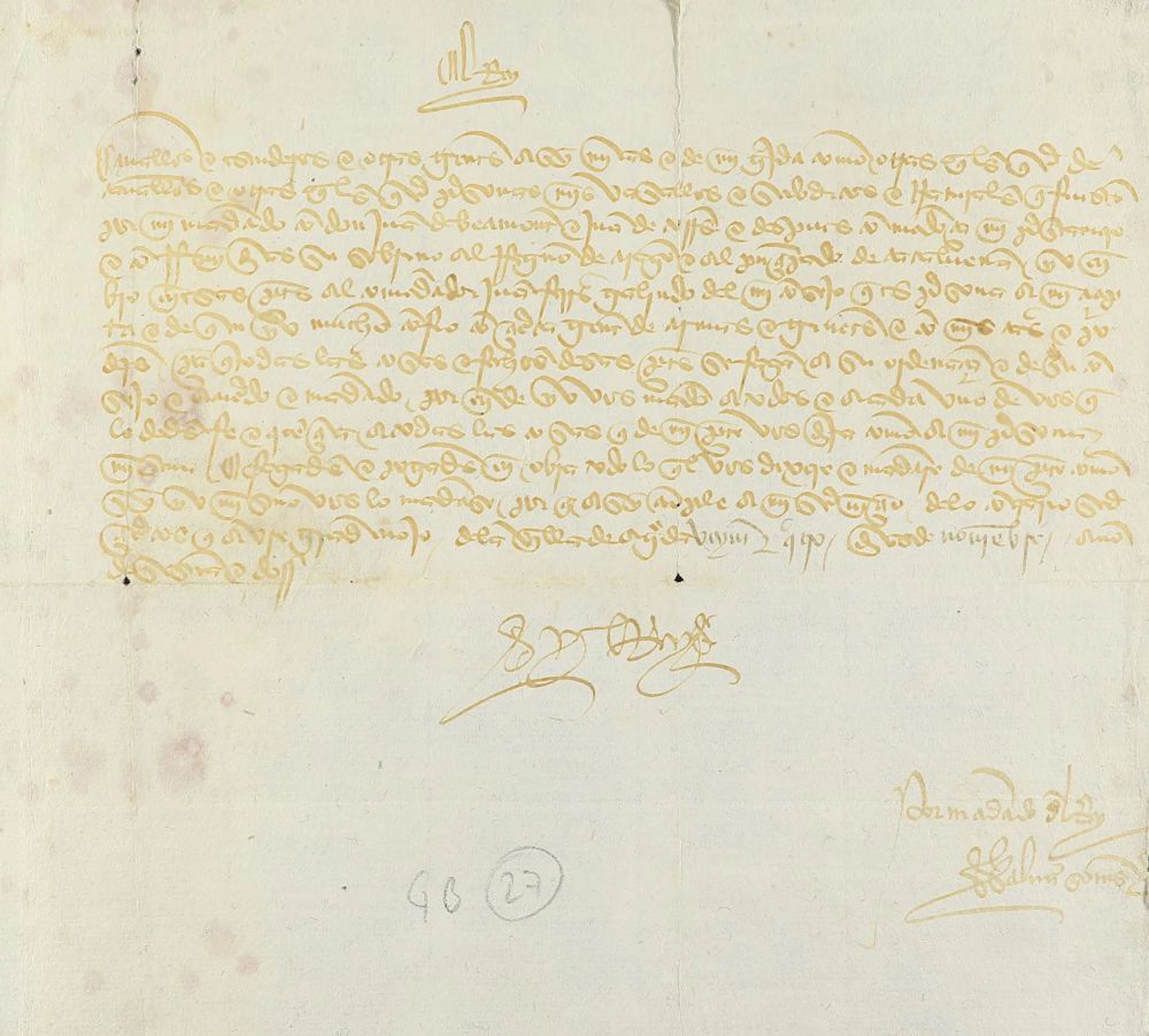 1462. MANUSCRITO: (FIRMA REAL-ENRIQUE IV CASTILLA)