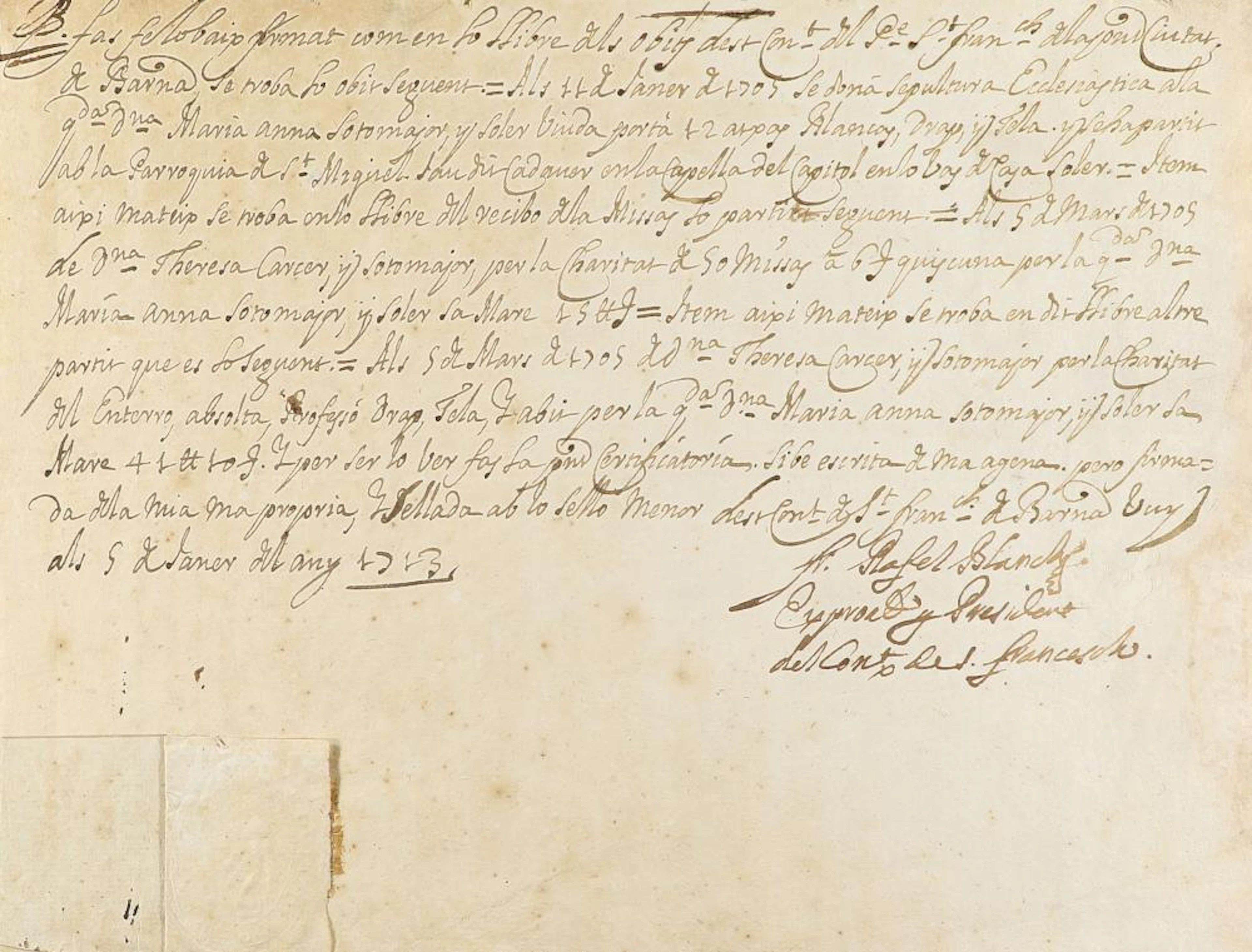 1713. MANUSCRITO: (TESTAMENTO-BARCELONA). TESTAMEN?