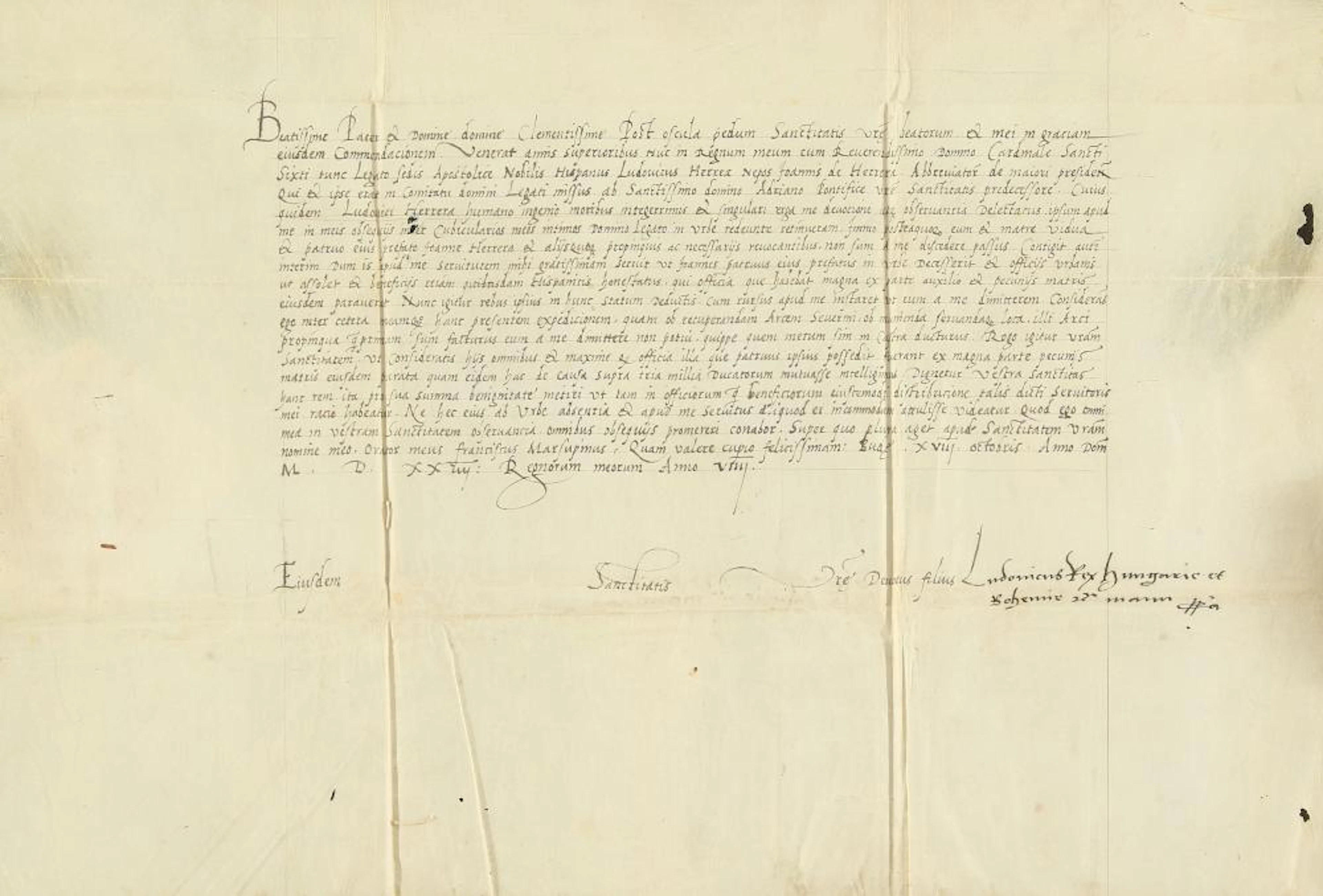 1529. MANUSCRITO: (FIRMA REAL-LUDOVICO II). CARTA ?