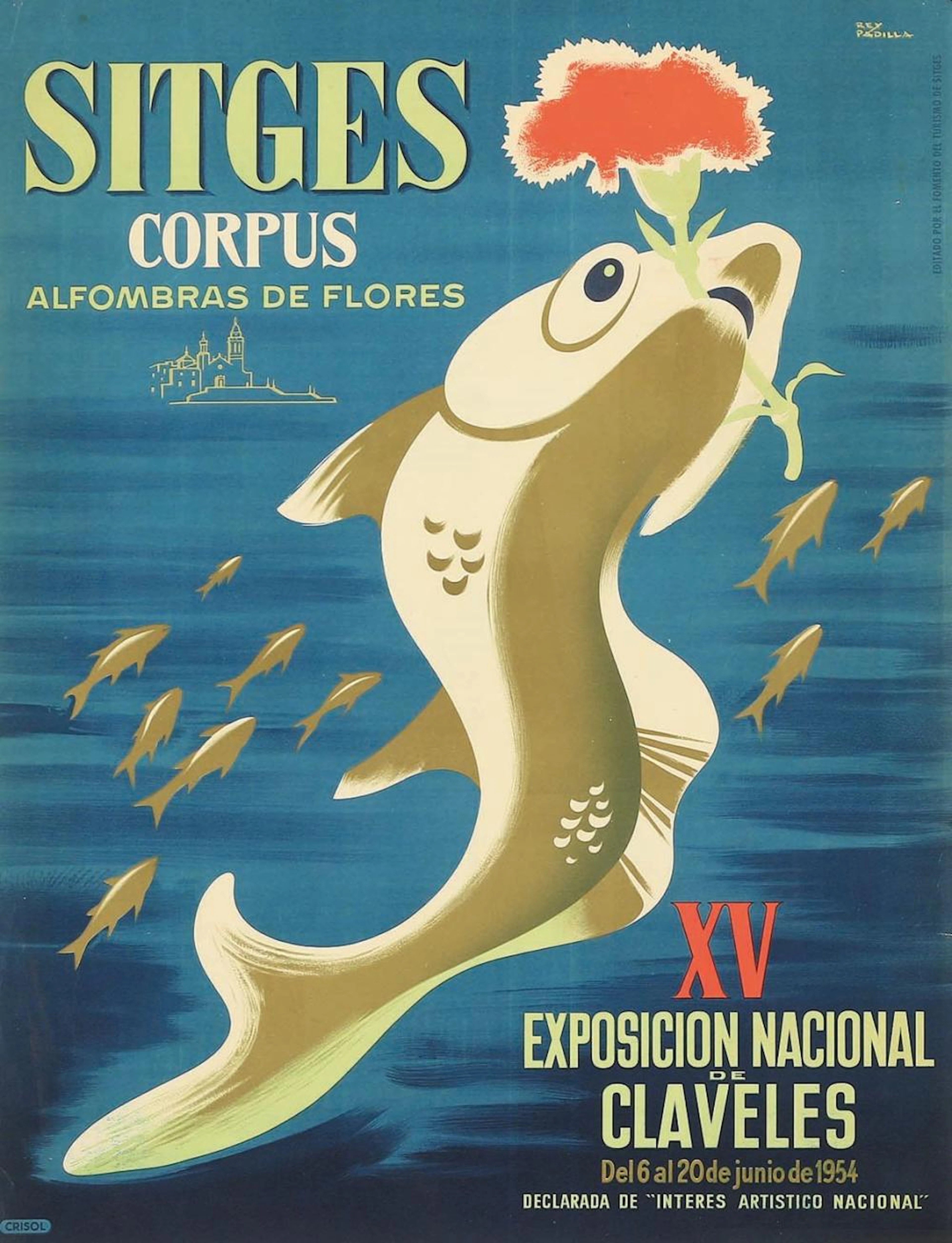 1954. CARTEL: (PUBLICIDAD-FIESTAS SITGES). PADILLA?
