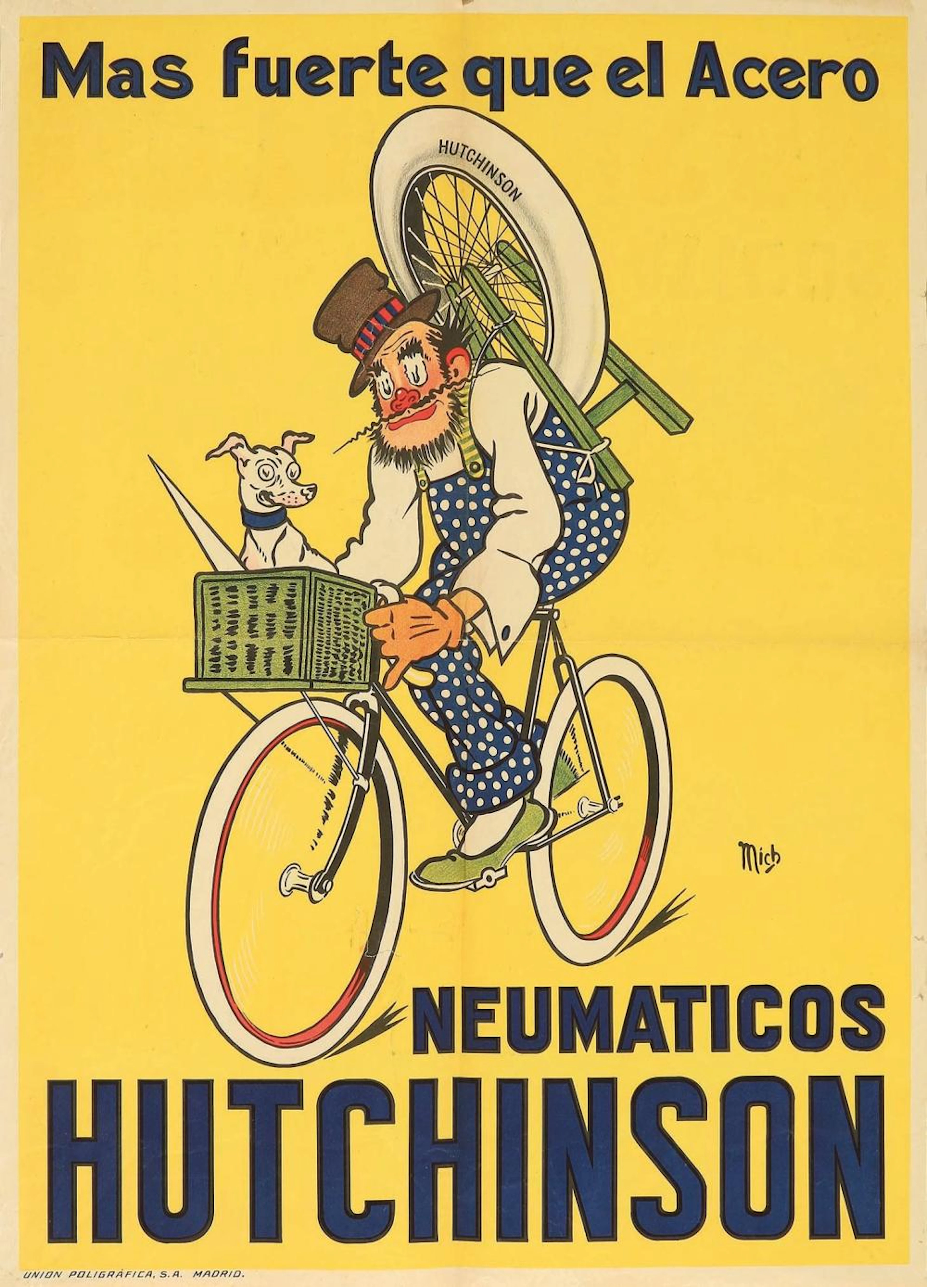 1930 ca. CARTEL: (PUBLICIDAD). MICH: MAS FUERTE QU?