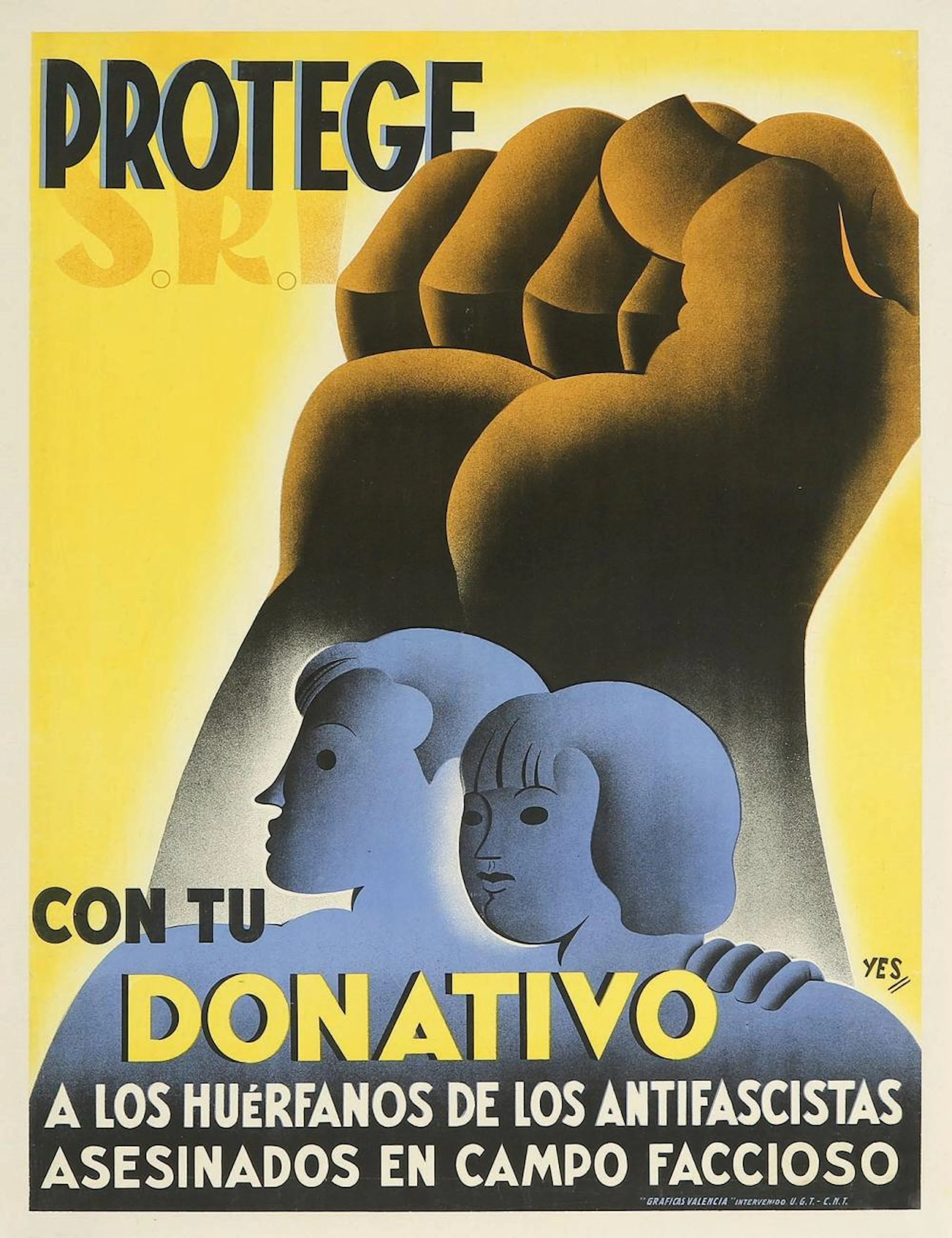 1936 ca. CARTEL: (GUERRA CIVIL). YES [SARES BLANCO?