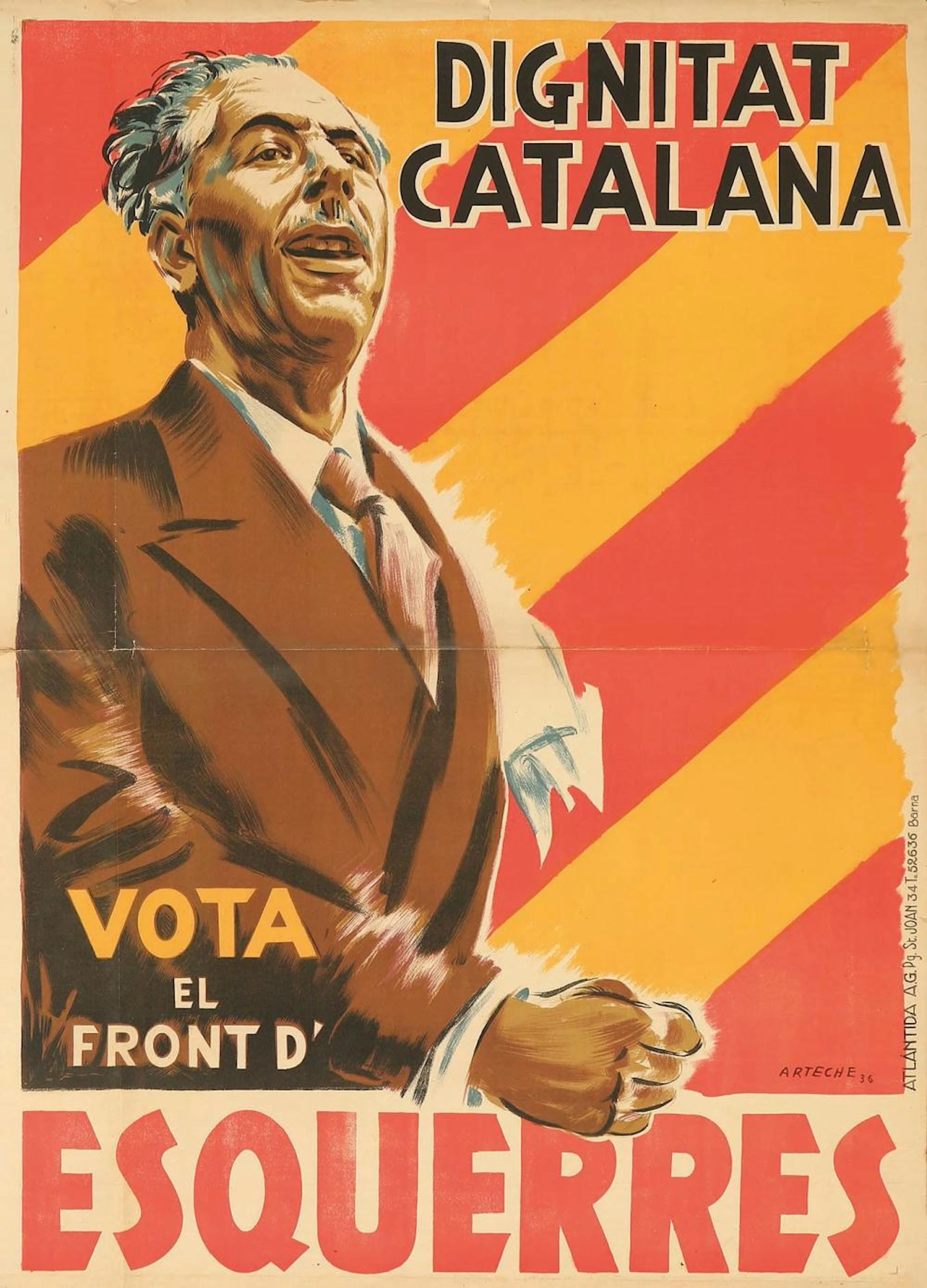 1936. CARTEL: (II REPÚBLICA). ARTECHE: DIGNITAT CA?