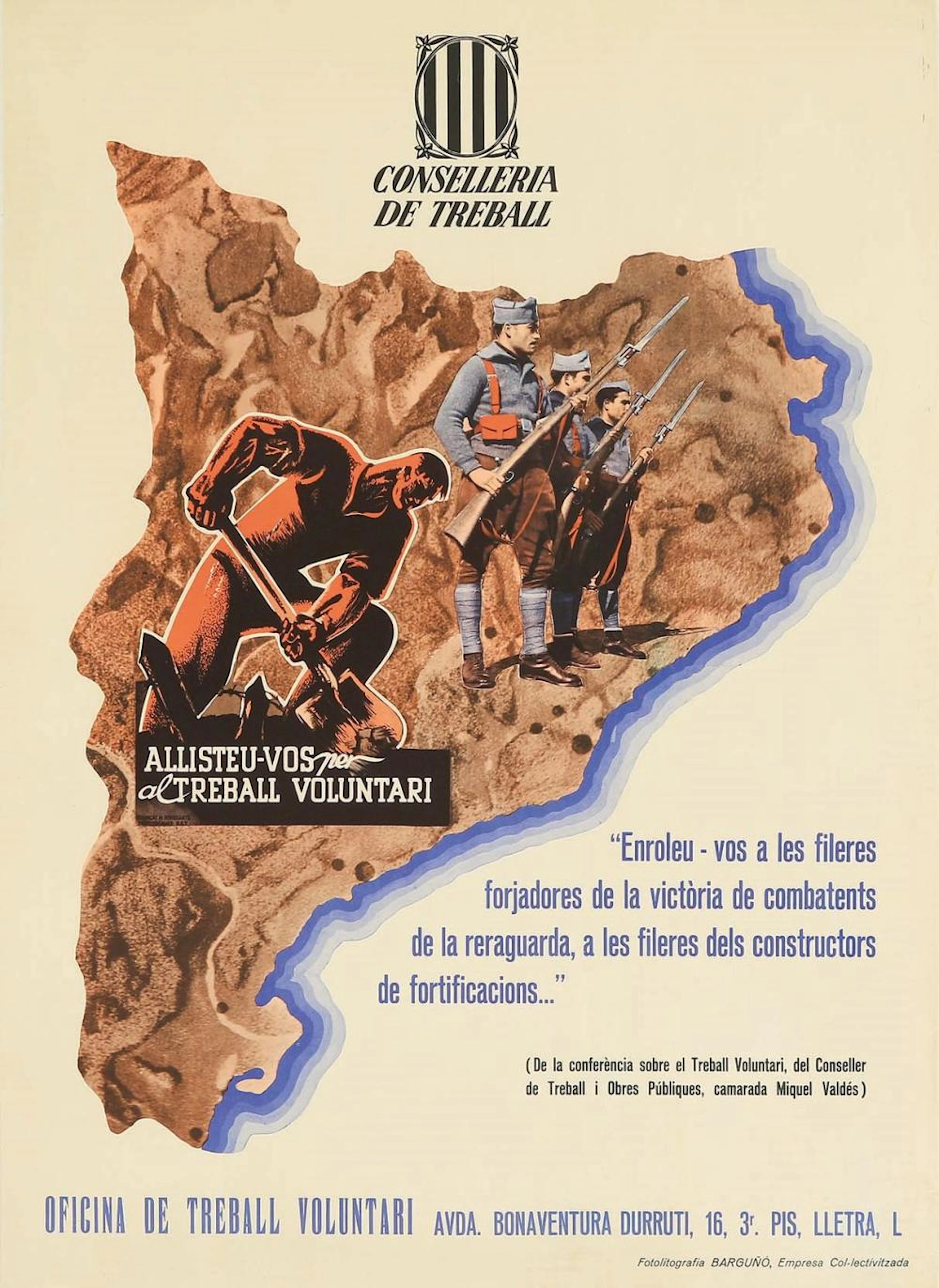 1937 ca. CARTEL: (GUERRA CIVIL). ALLISTEU-VOS PER ?