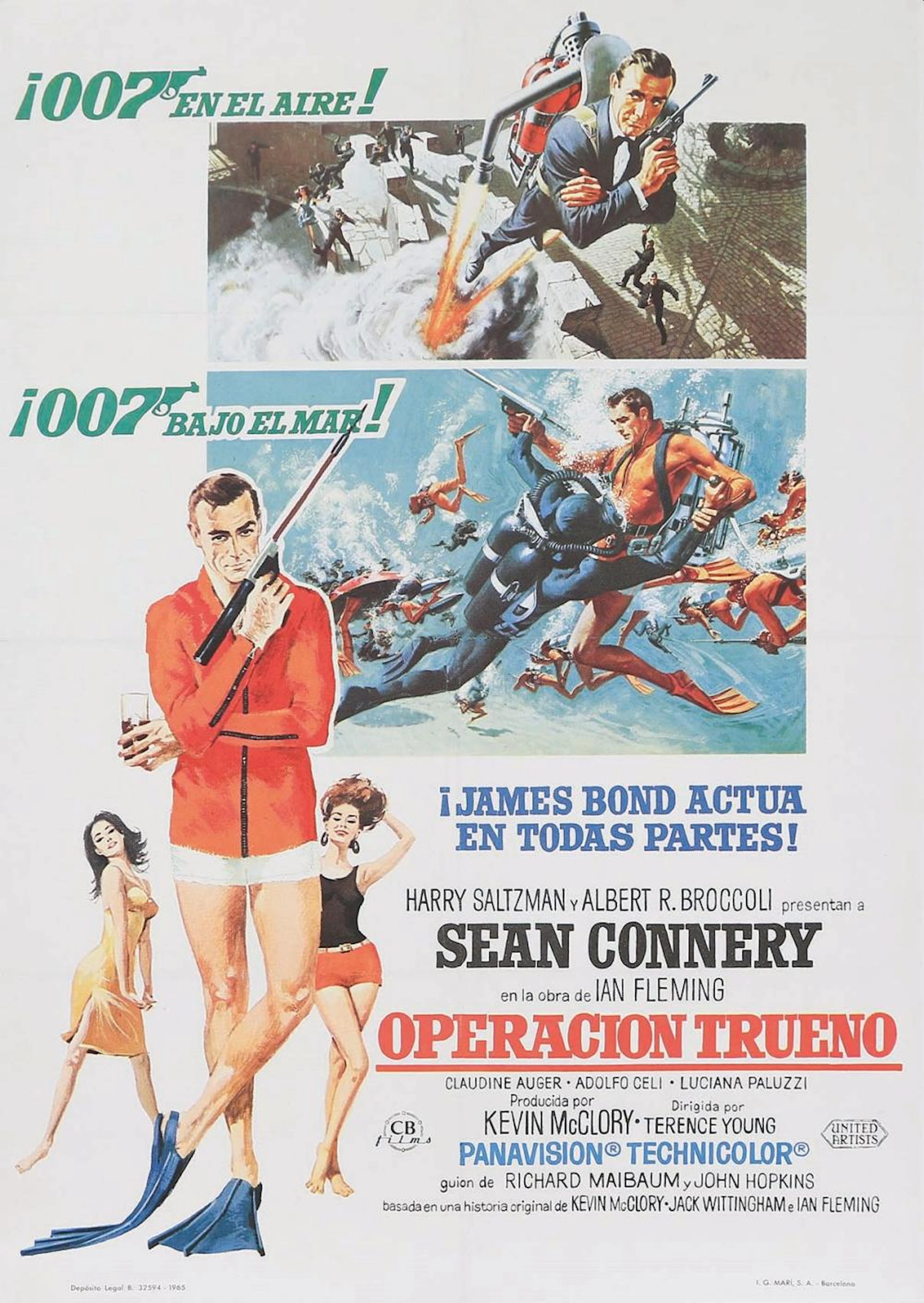 1965. CARTEL: 007 OPERACIÓN TRUENO. Offset. 100 x ?