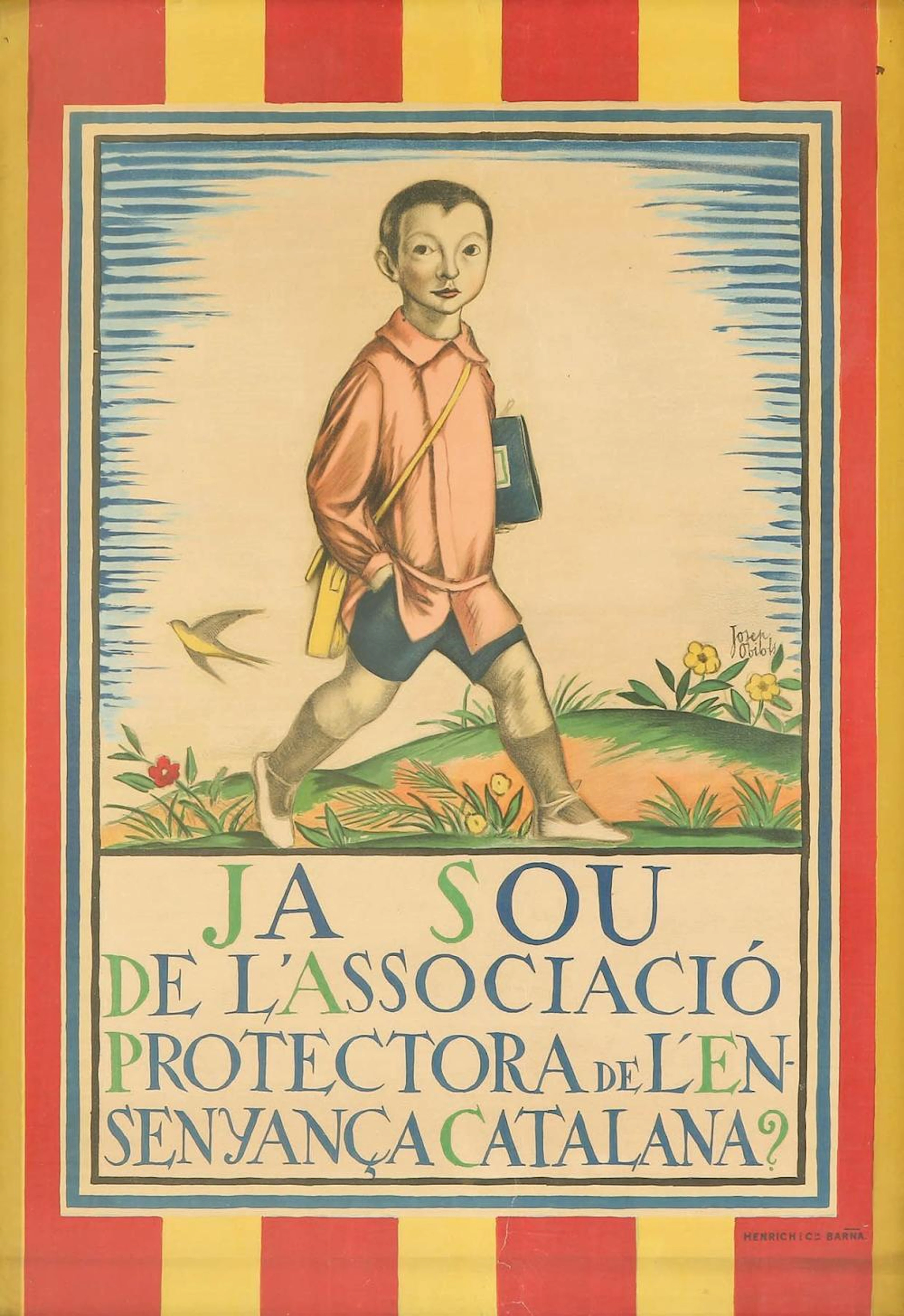 1921. CARTEL: (LLENGUA CATALANA). JOSEP OBIOLS: JA?