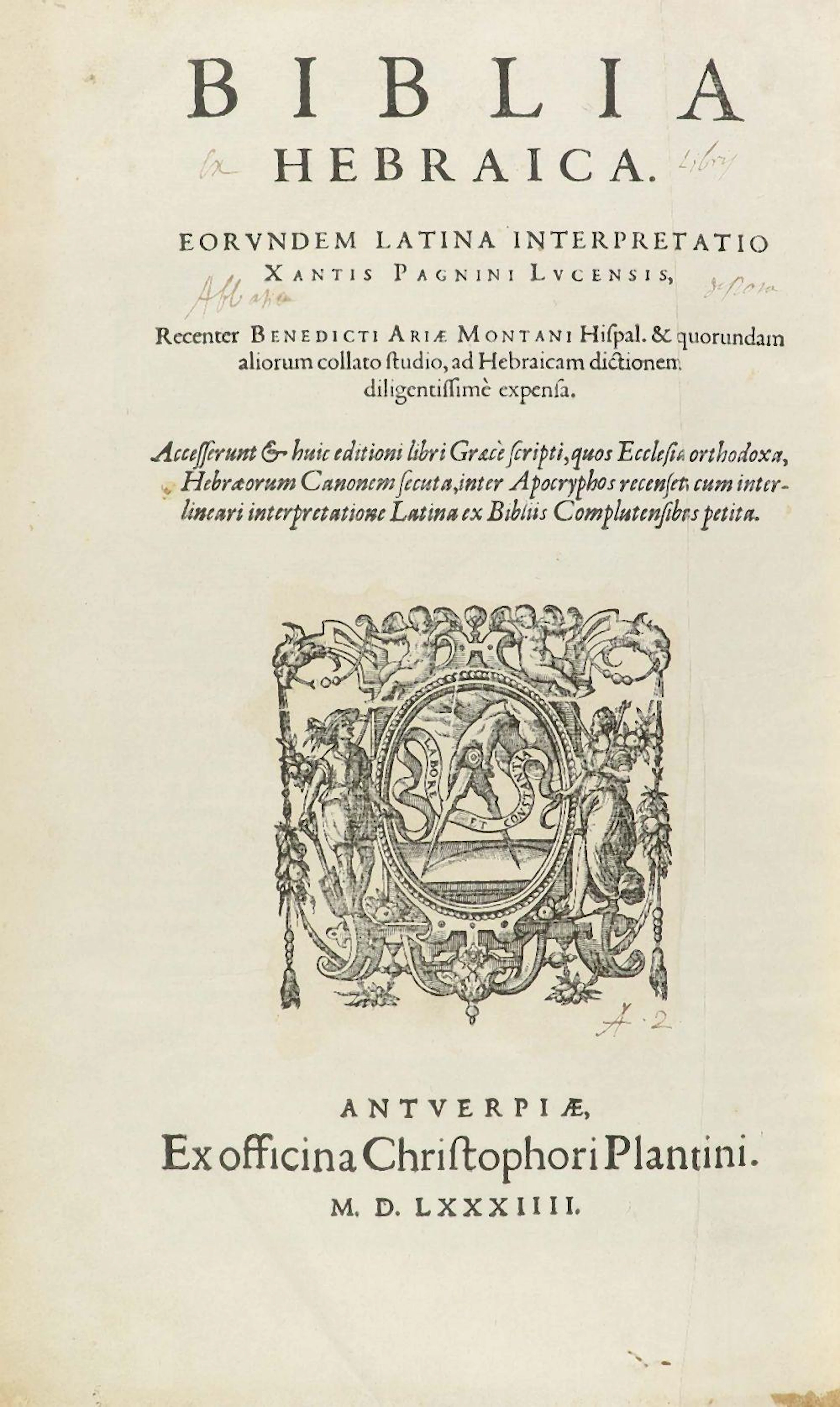 1584. LIBRO: (BIBLIA POLÍGLOTA)