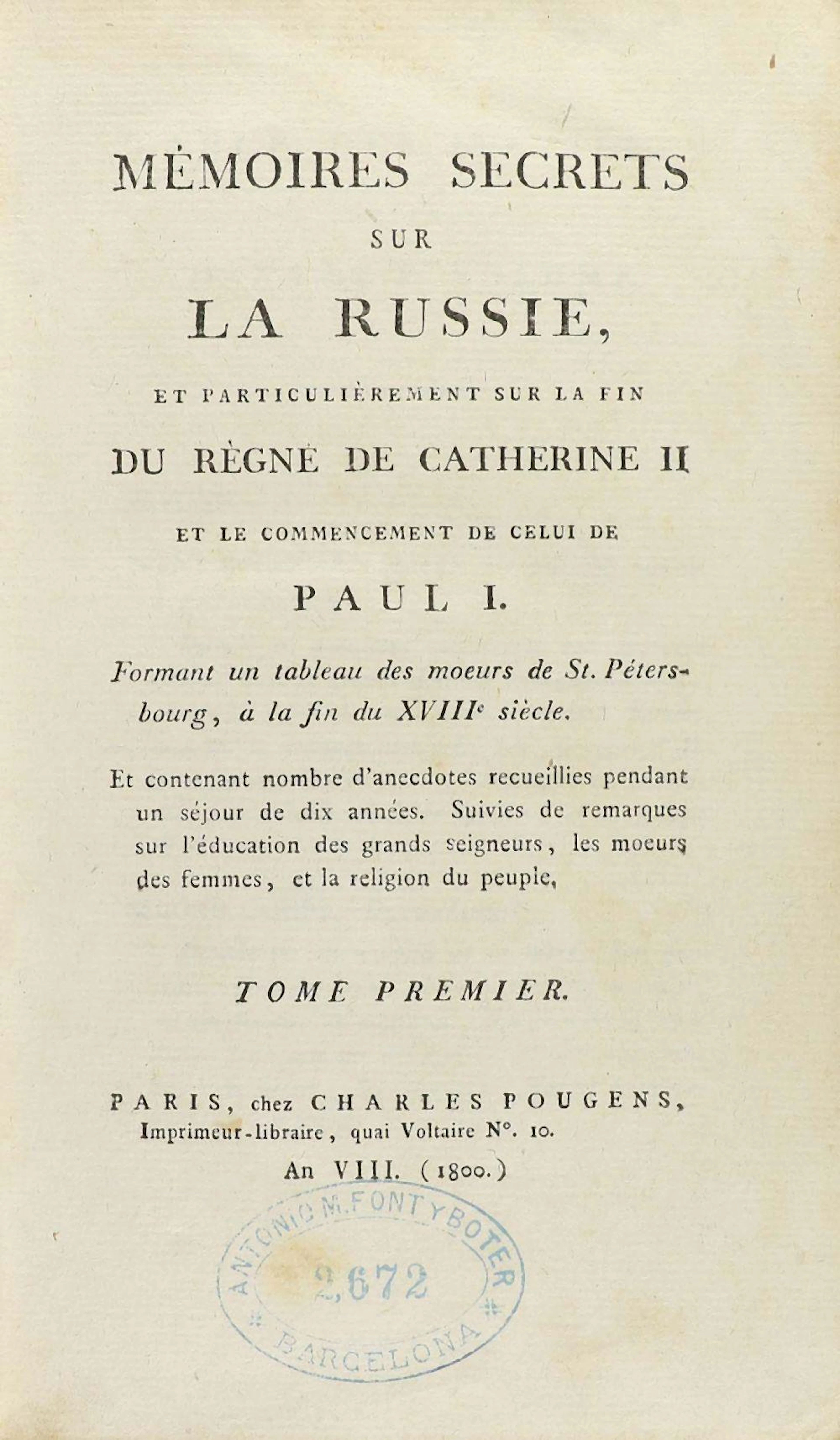 1800. LIBRO: (HISTORIA-RUSIA)