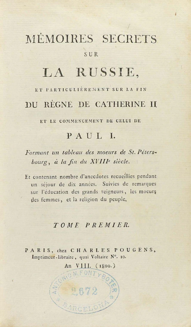 1800. LIBRO: (HISTORIA-RUSIA)