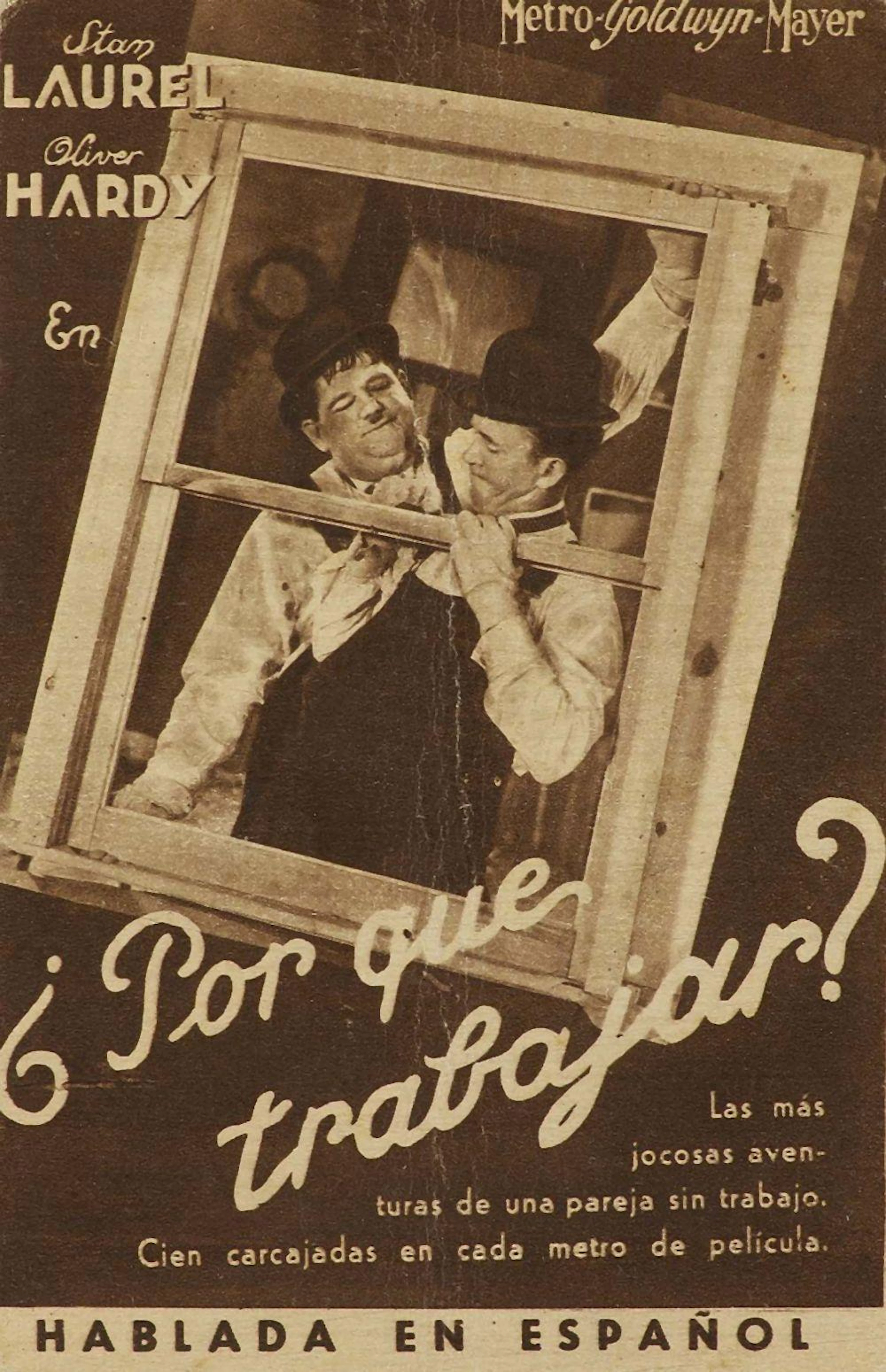 1931. PROGRAMA DE MANO: ¿POR QUÉ TRABAJAR?
