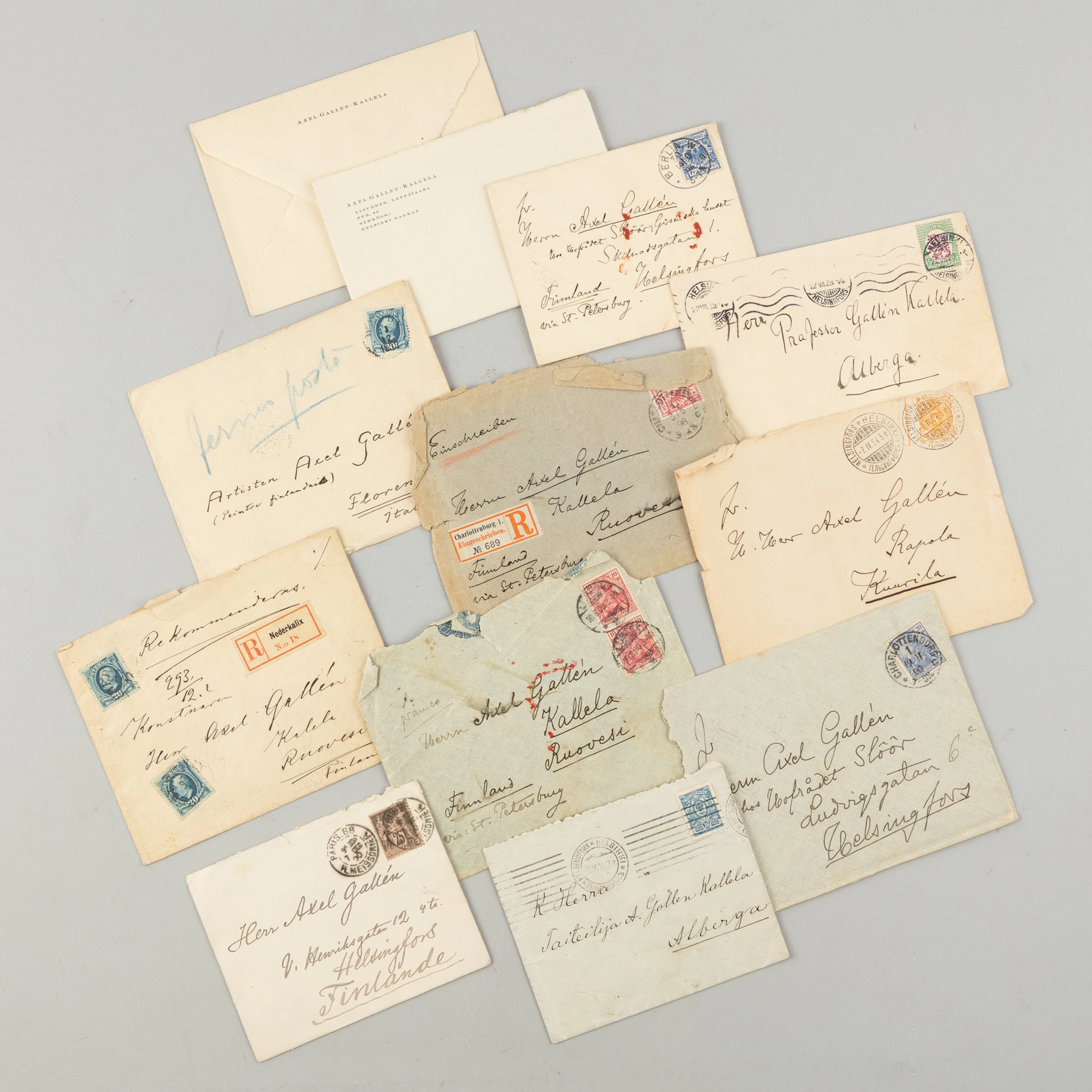 Envelopes etc., 11 kpl