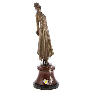 Demetre Haralamb Chiparus. "Book Lady," bronze
