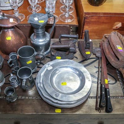 Selection of Pewter, Copper & Other Metalware