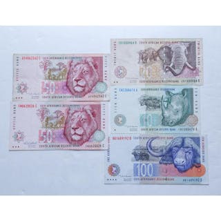 Five Nice Currency Notes from South Africa