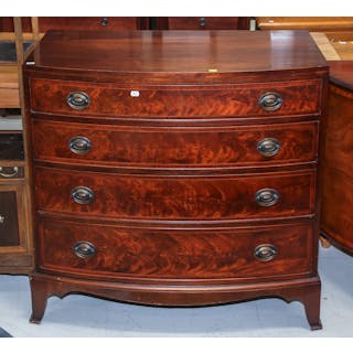 Georgian Style Mahogany Bow Front Chest of Drawers