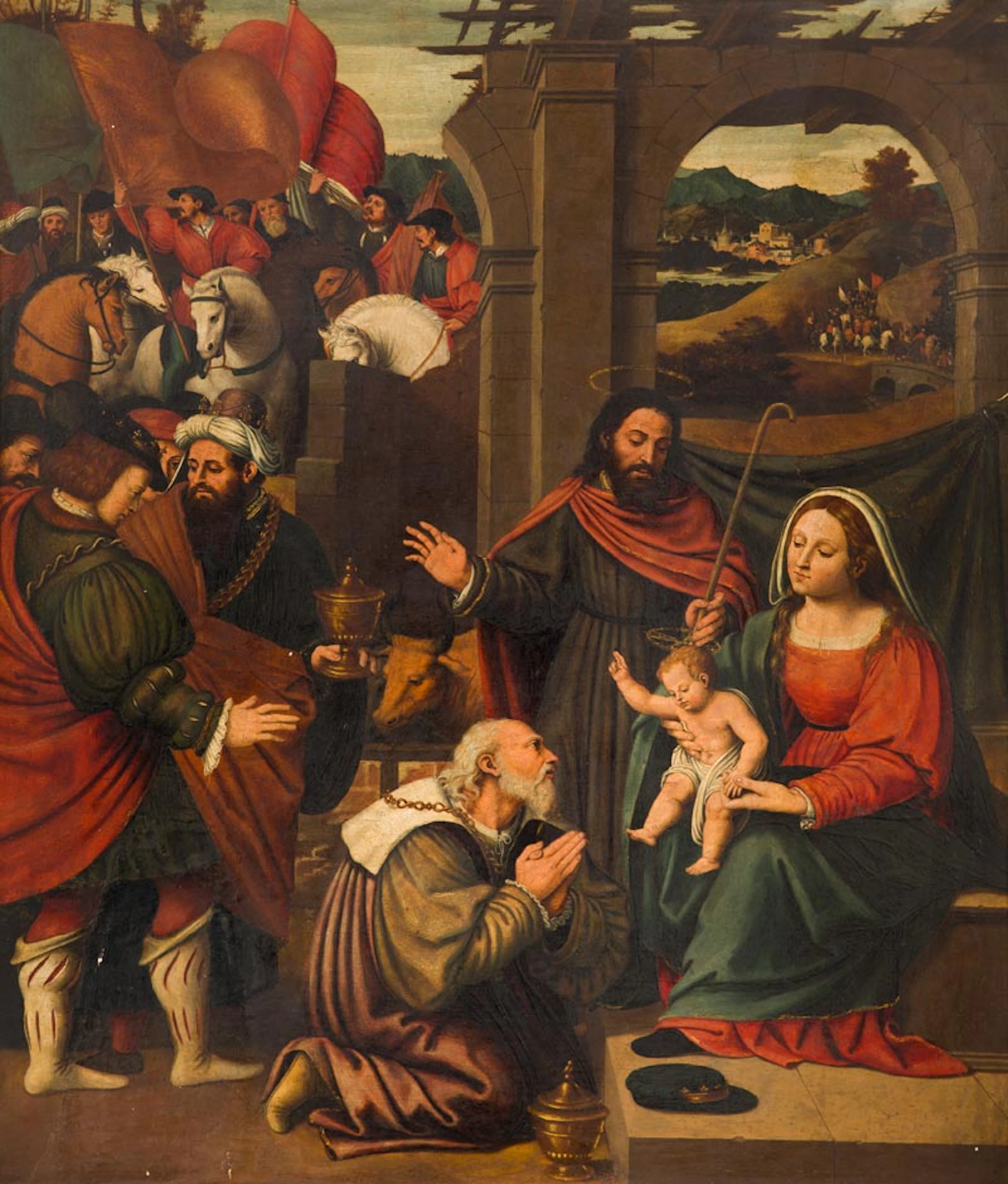 JOAN DE JOANES (Valencia, h. 1500 - Bocairente, 1579) Adoracin de