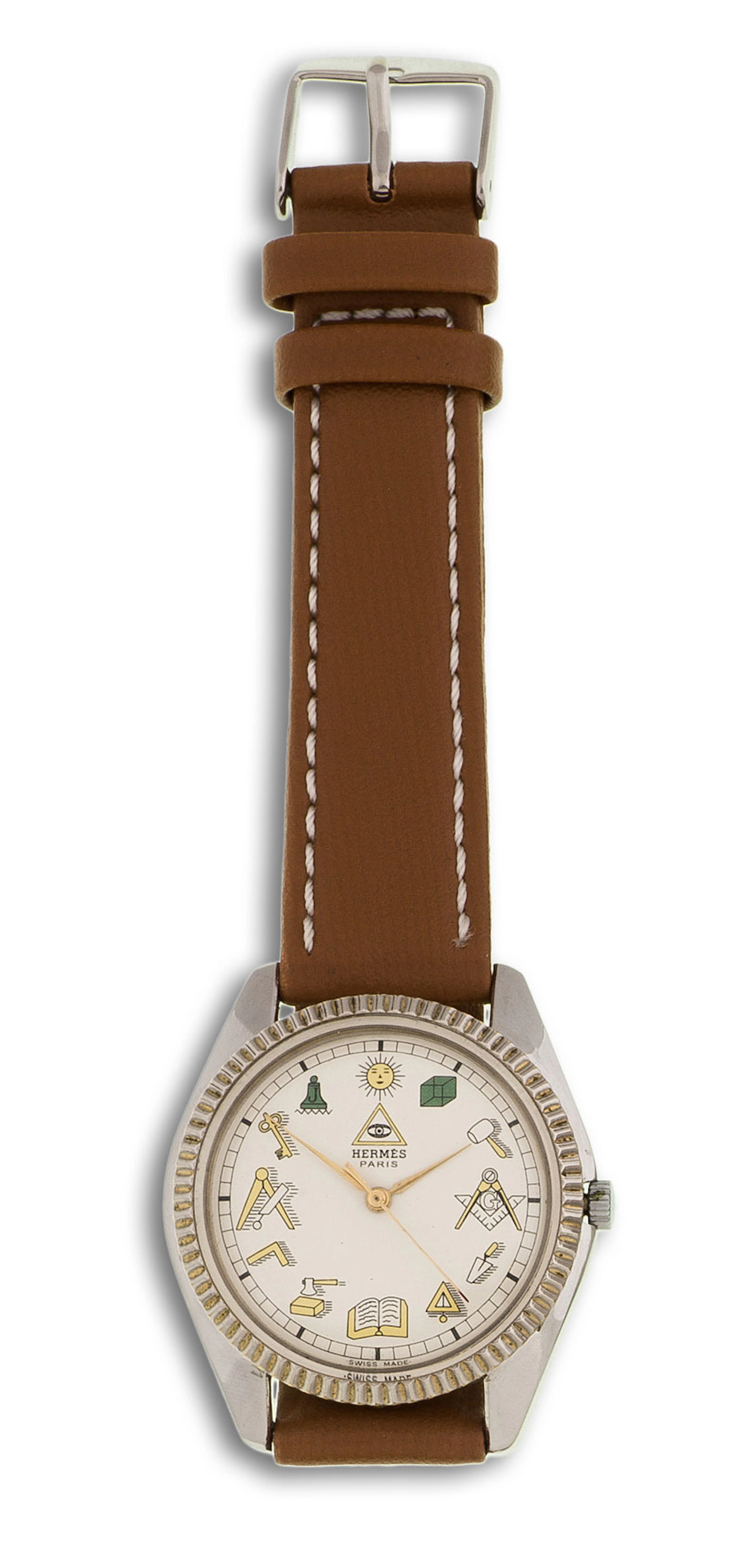 Reloj Hermes Paris Vintage Masnico en acero.